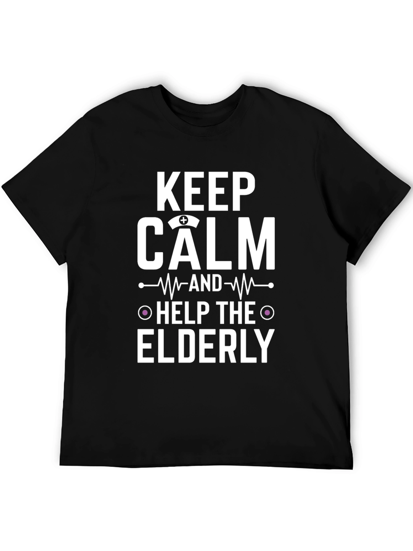 Keep Calm Help The Elderly Black T-Shirt