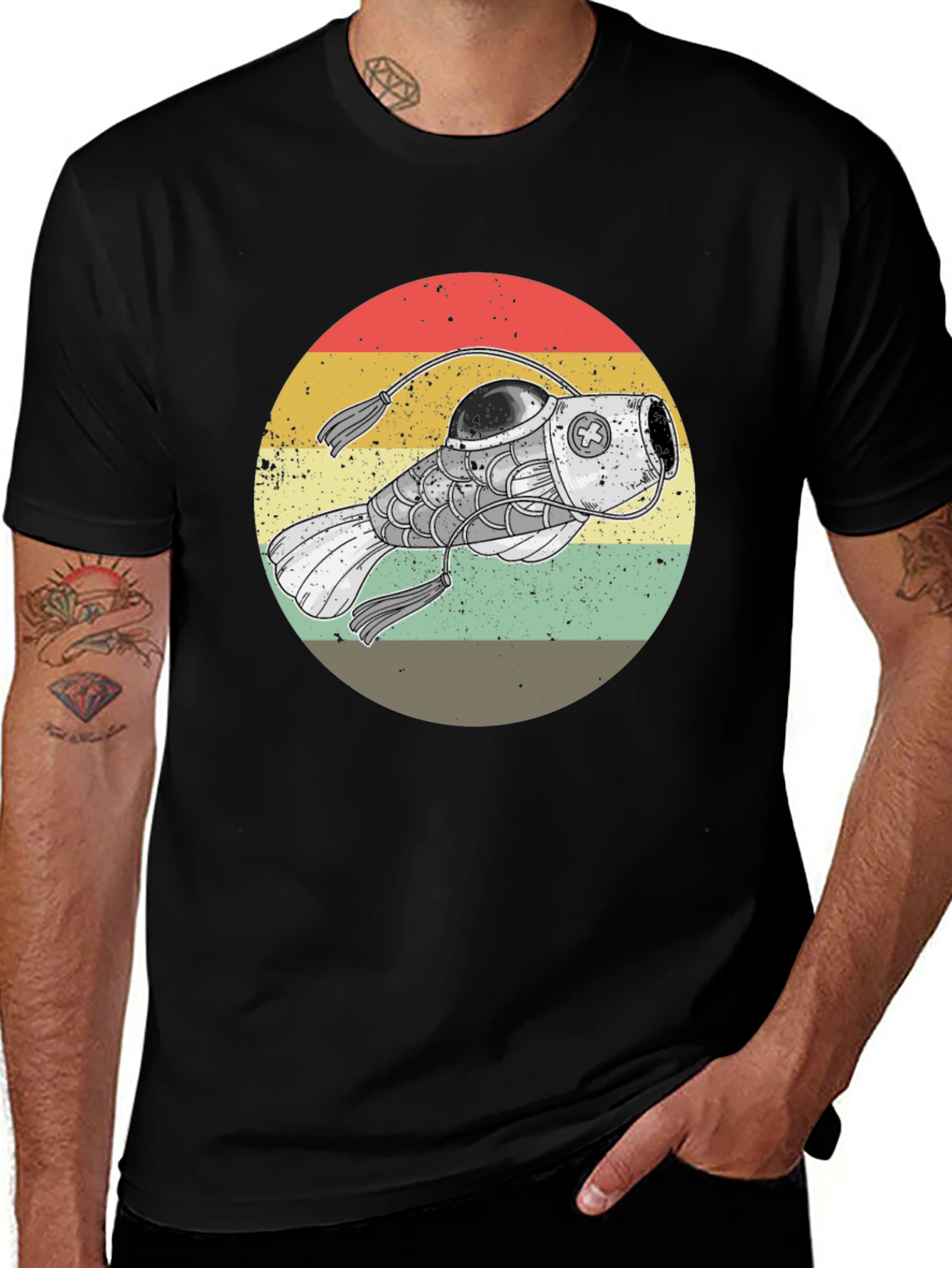 Retro Steampunk Fish T-Shirt - Unique Graphic Tee