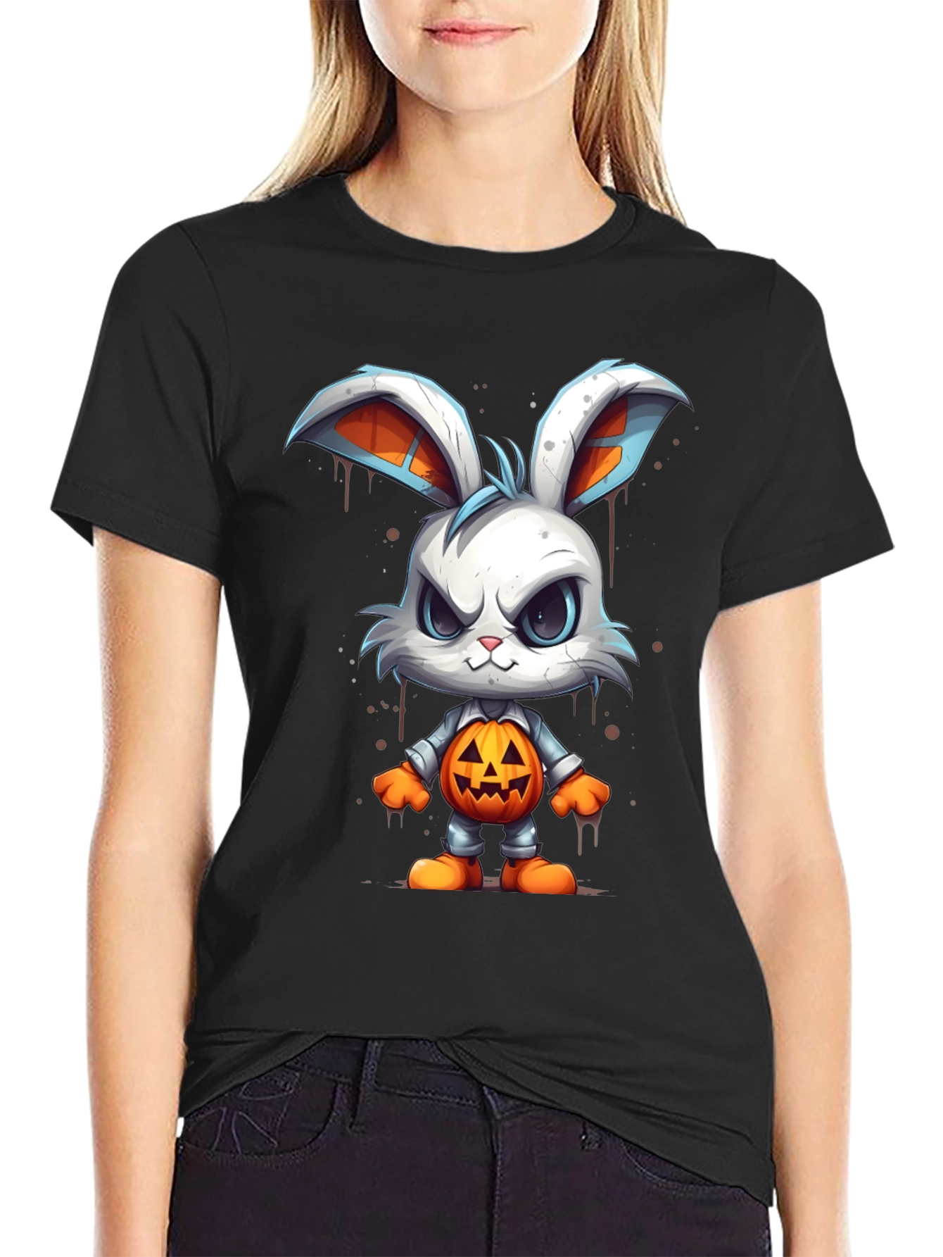 Halloween Bunny T-Shirt - Spooky Rabbit Design