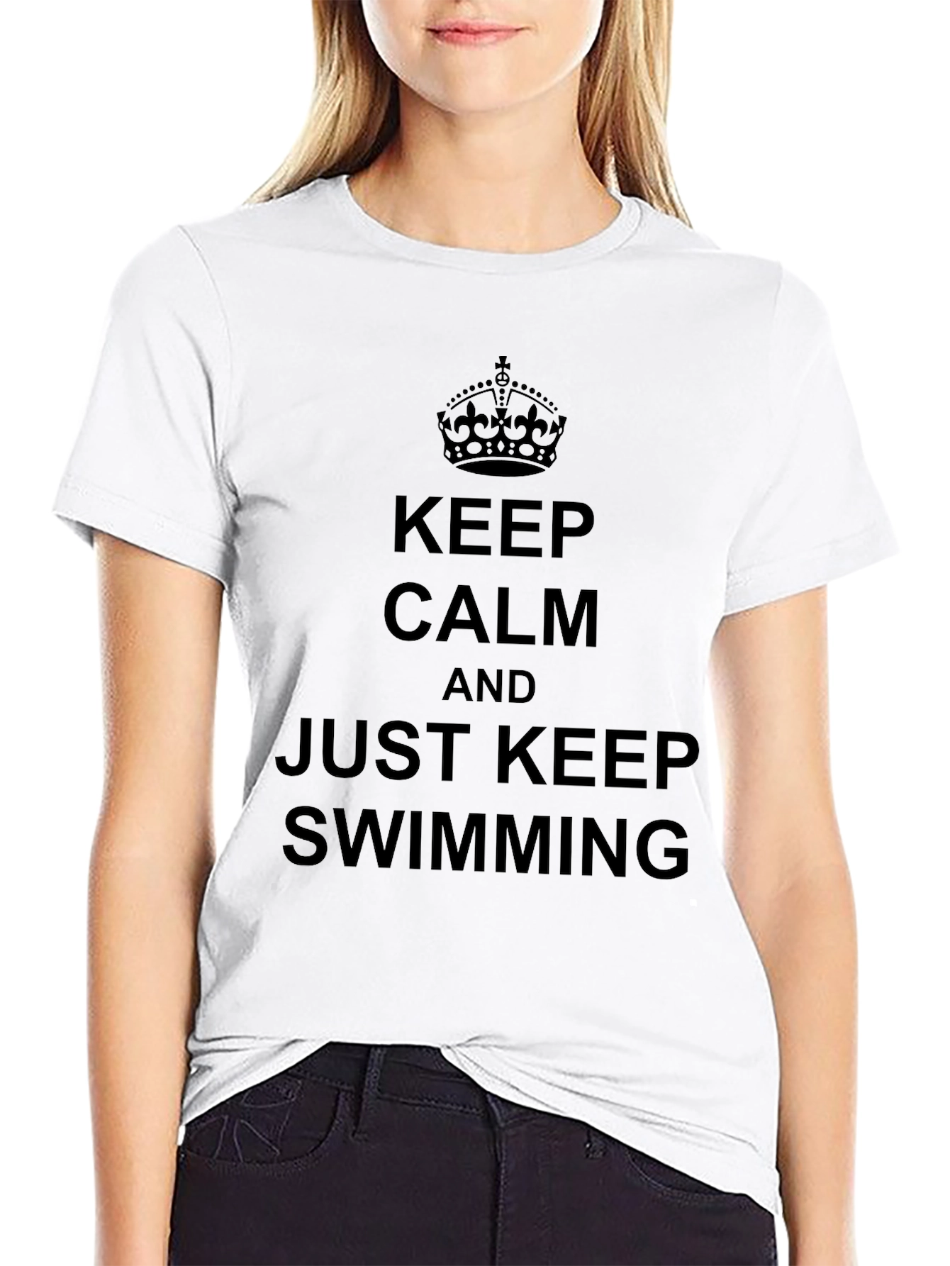 Keep Calm and Just Keep Swimming Graphic Tee