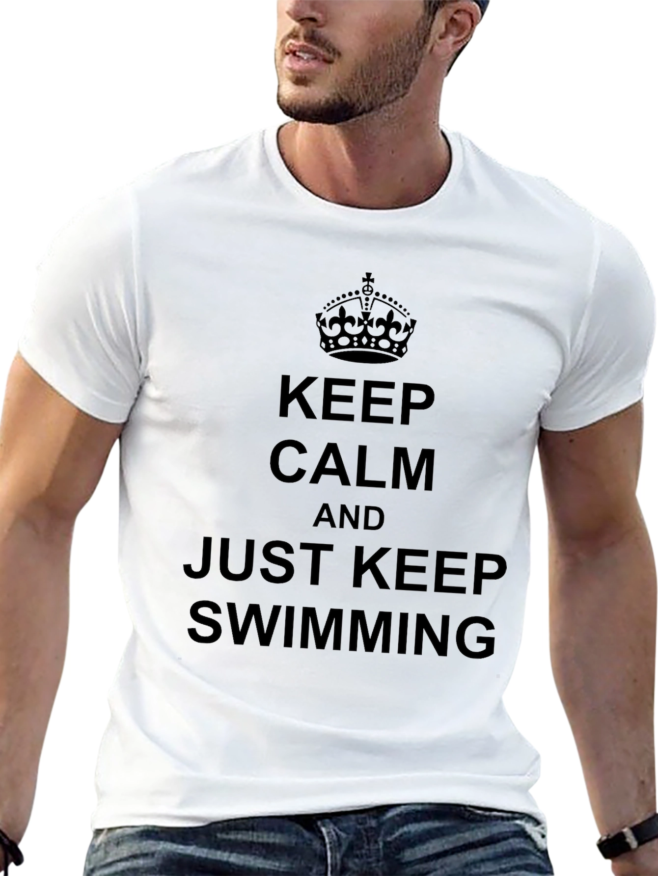 Keep Calm and Just Keep Swimming Graphic Tee