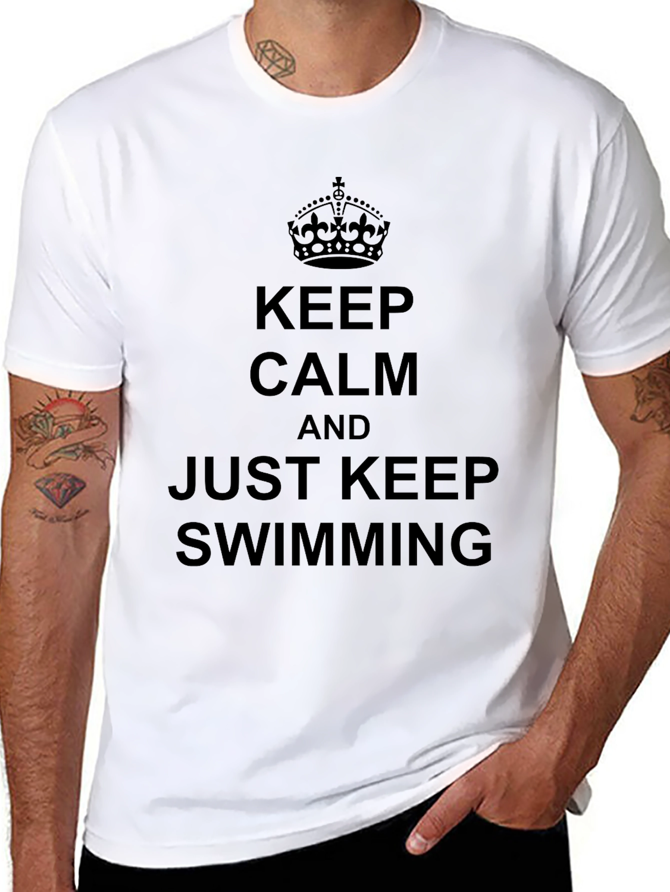 Keep Calm and Just Keep Swimming Graphic Tee