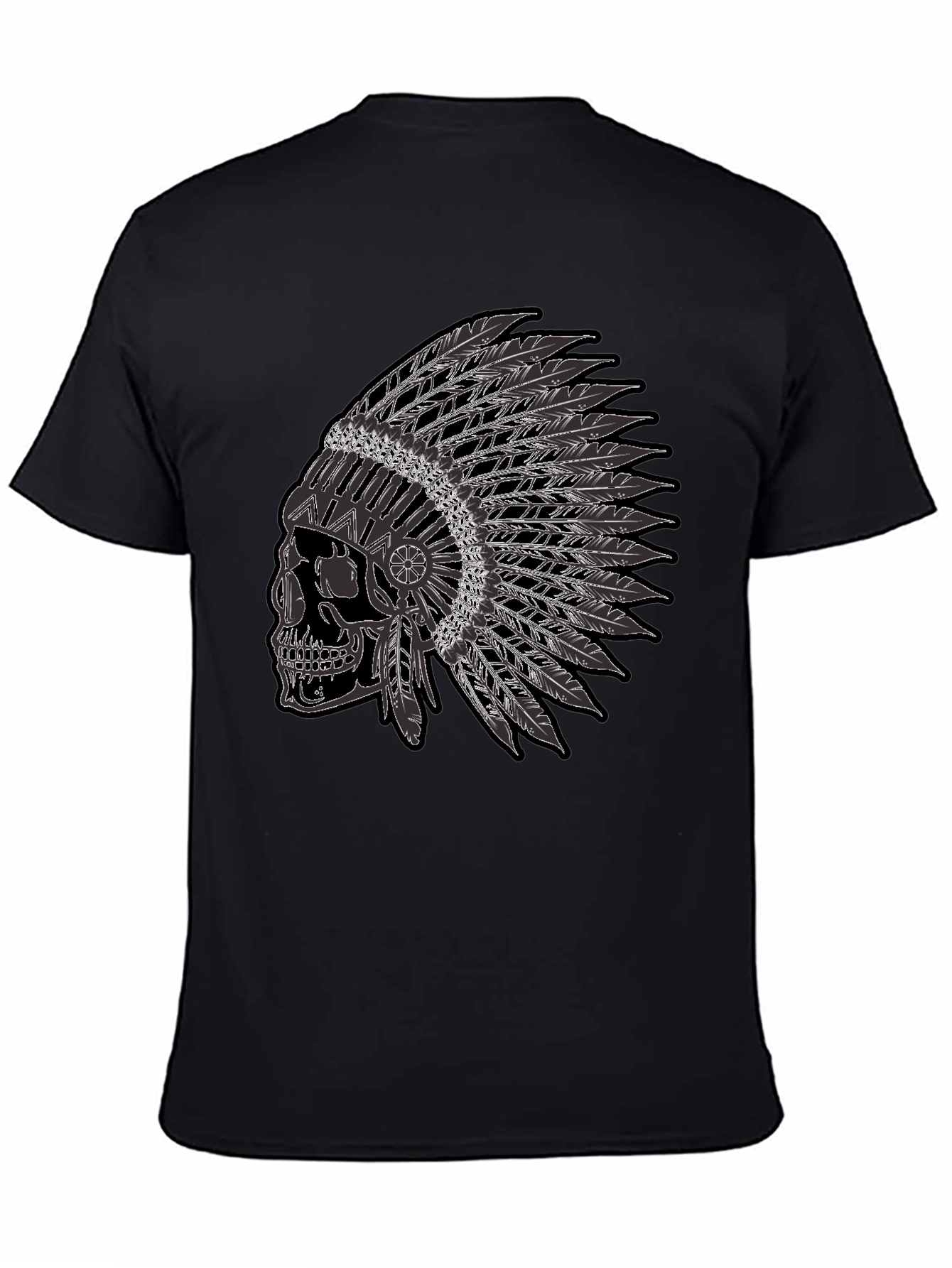 Skull Headdress Graphic Tee - Black