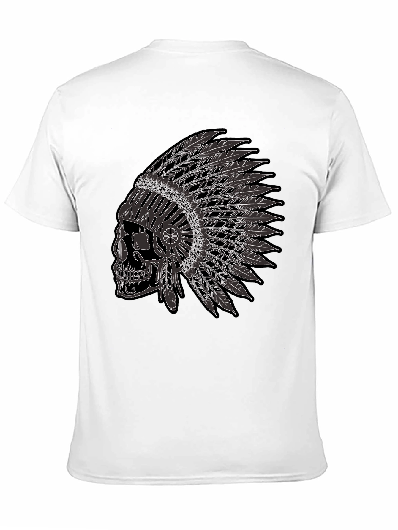 Skull Headdress Graphic Tee - Black