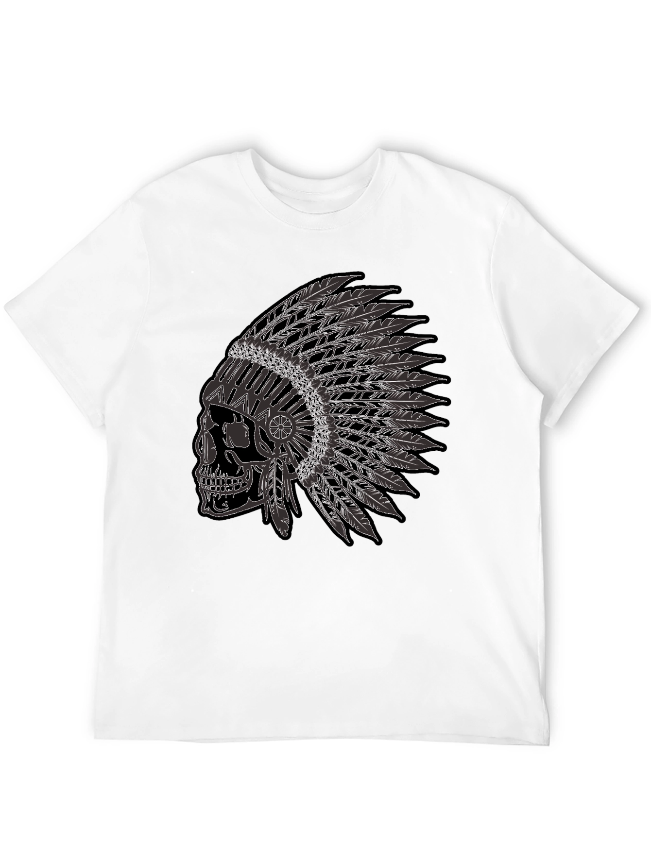 Skull Headdress Graphic Tee - Black