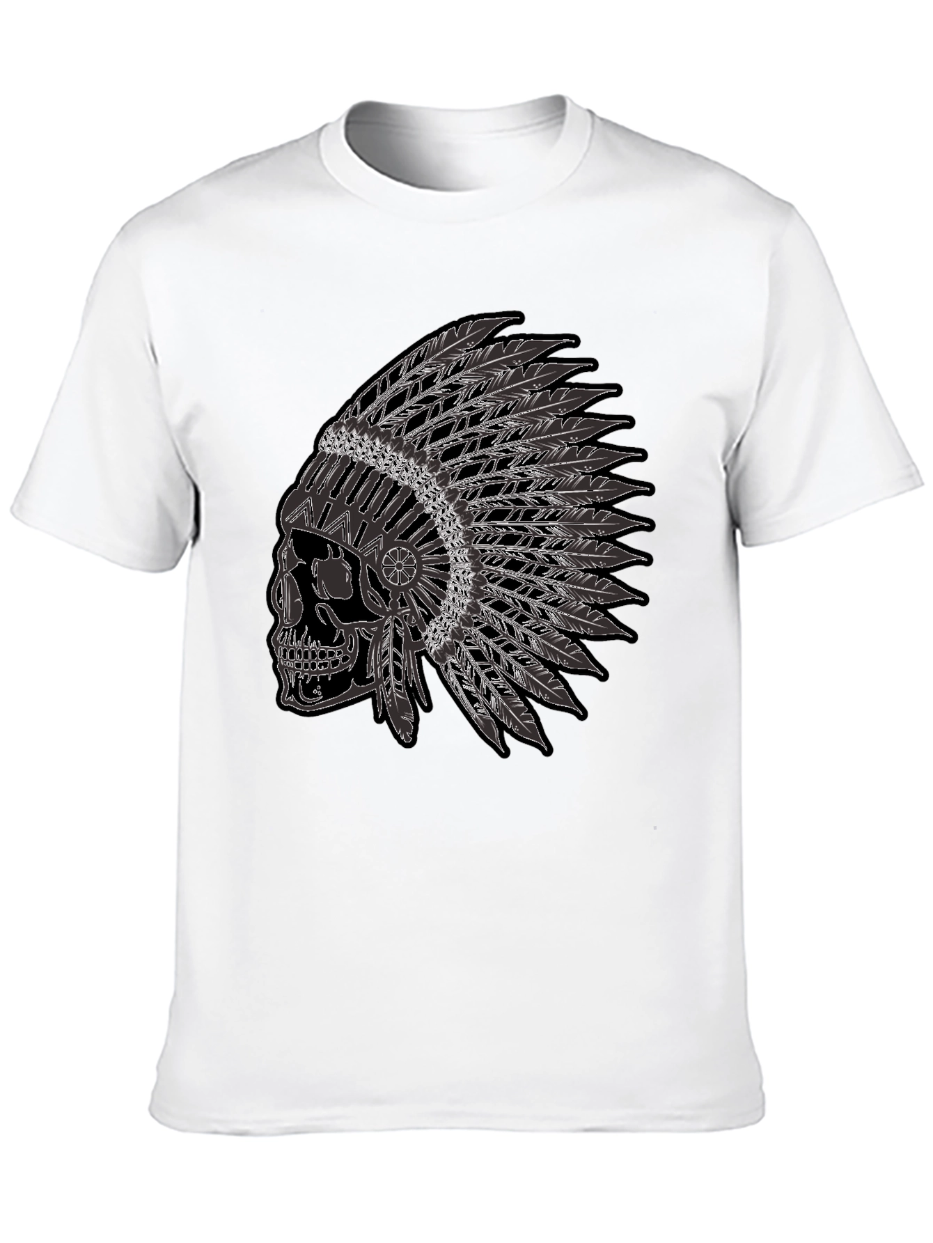 Skull Headdress Graphic Tee - Black