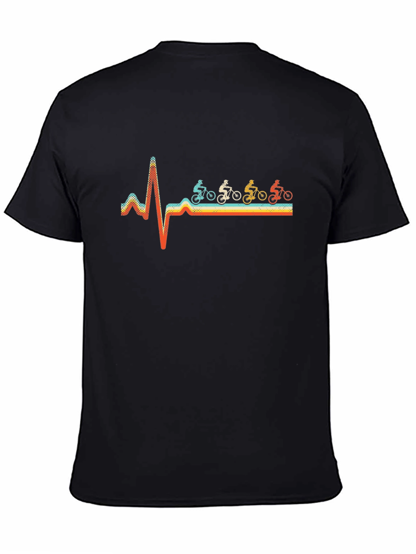 Mountain Biker Heartbeat Graphic Tee - Black