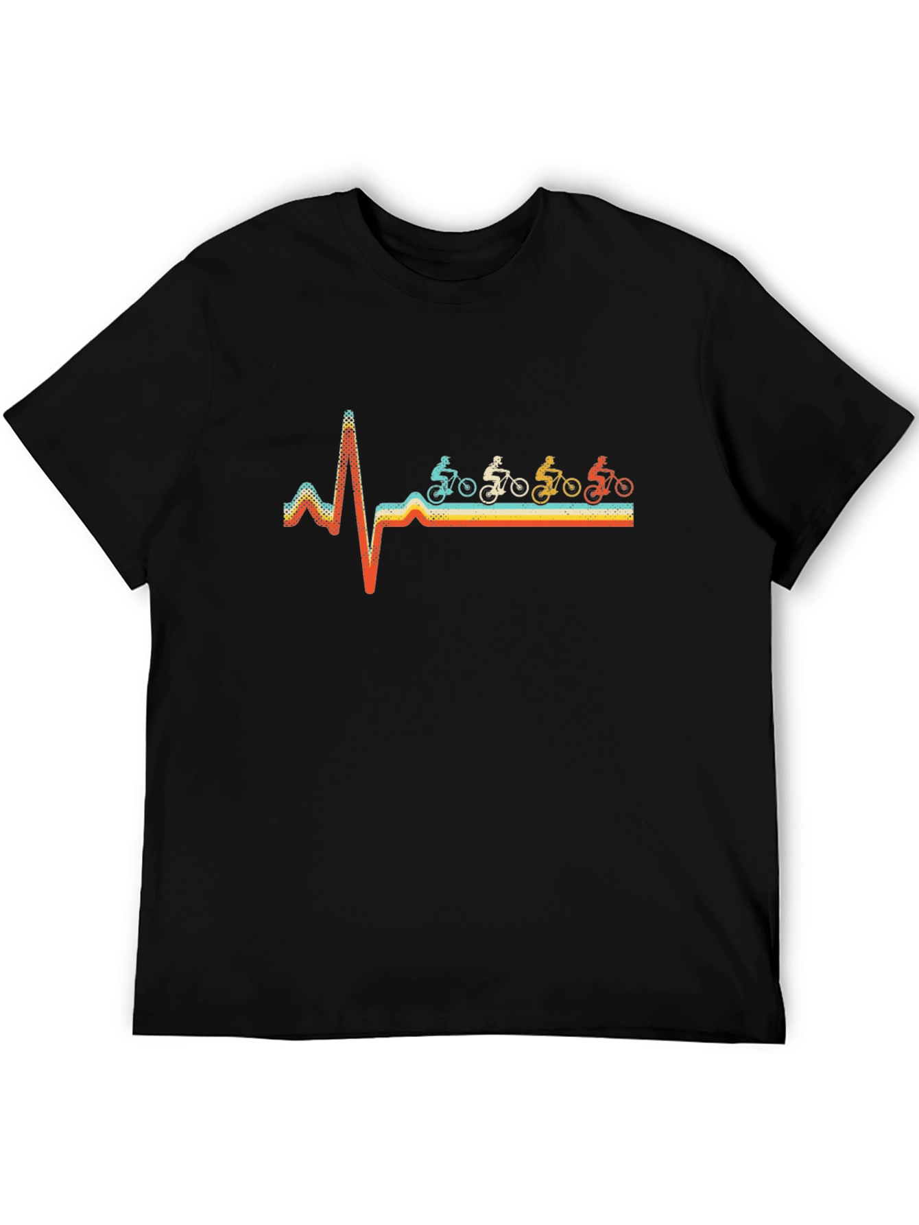 Mountain Biker Heartbeat Graphic Tee - Black