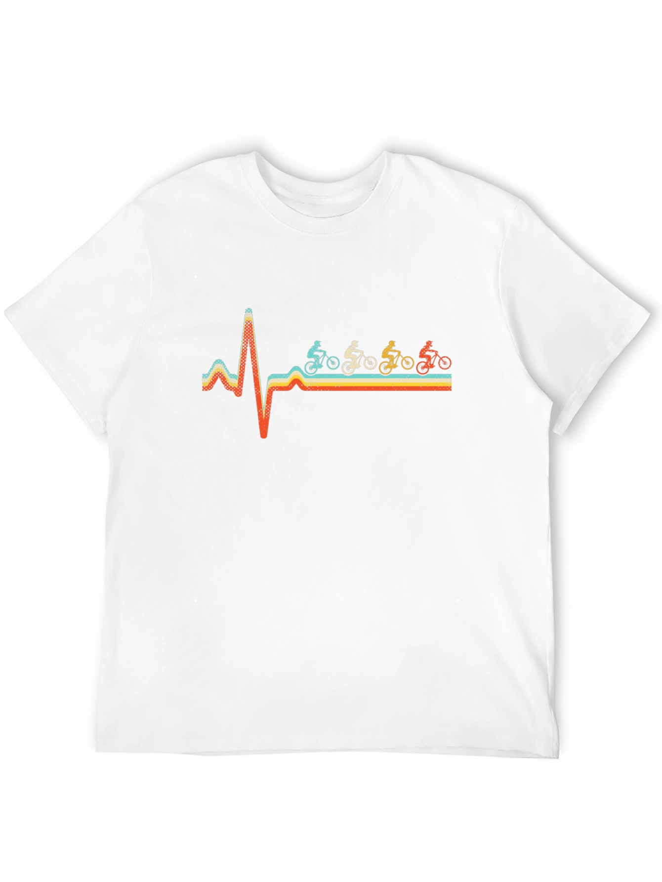 Mountain Biker Heartbeat Graphic Tee - Black