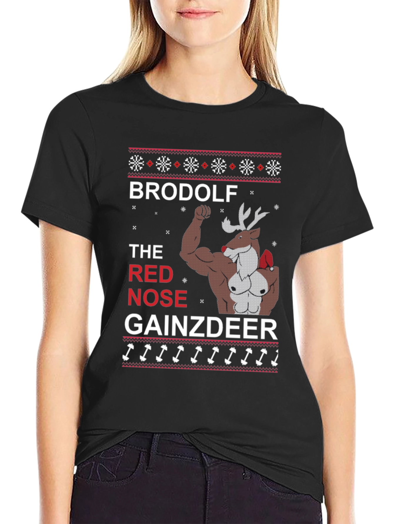 Brodolf Gainzdeer Funny Christmas T-Shirt