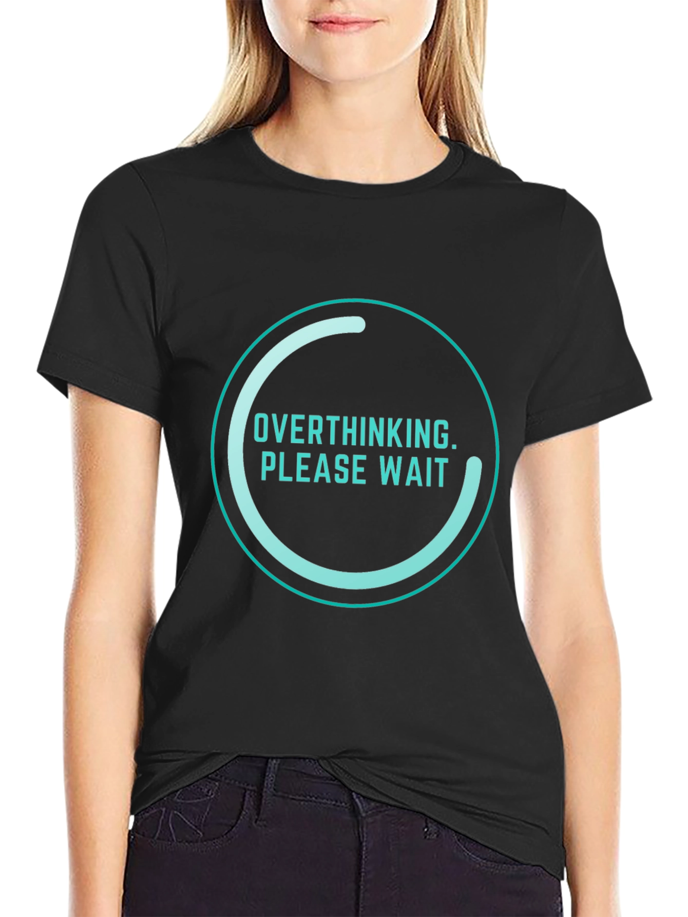 Overthinking Please Wait Funny Graphic T-Shirt