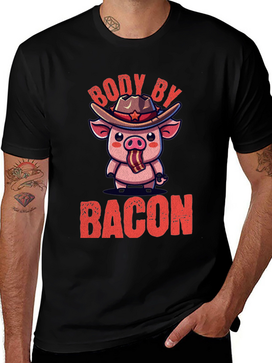 Body By Bacon Pig Graphic T-Shirt
