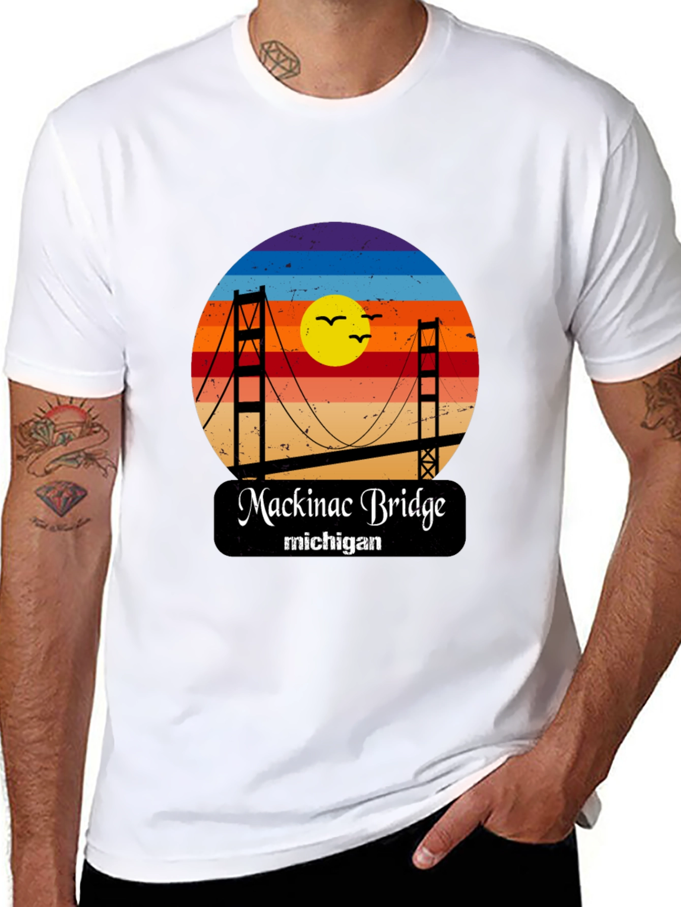 Mackinac Bridge Michigan Graphic T-Shirt