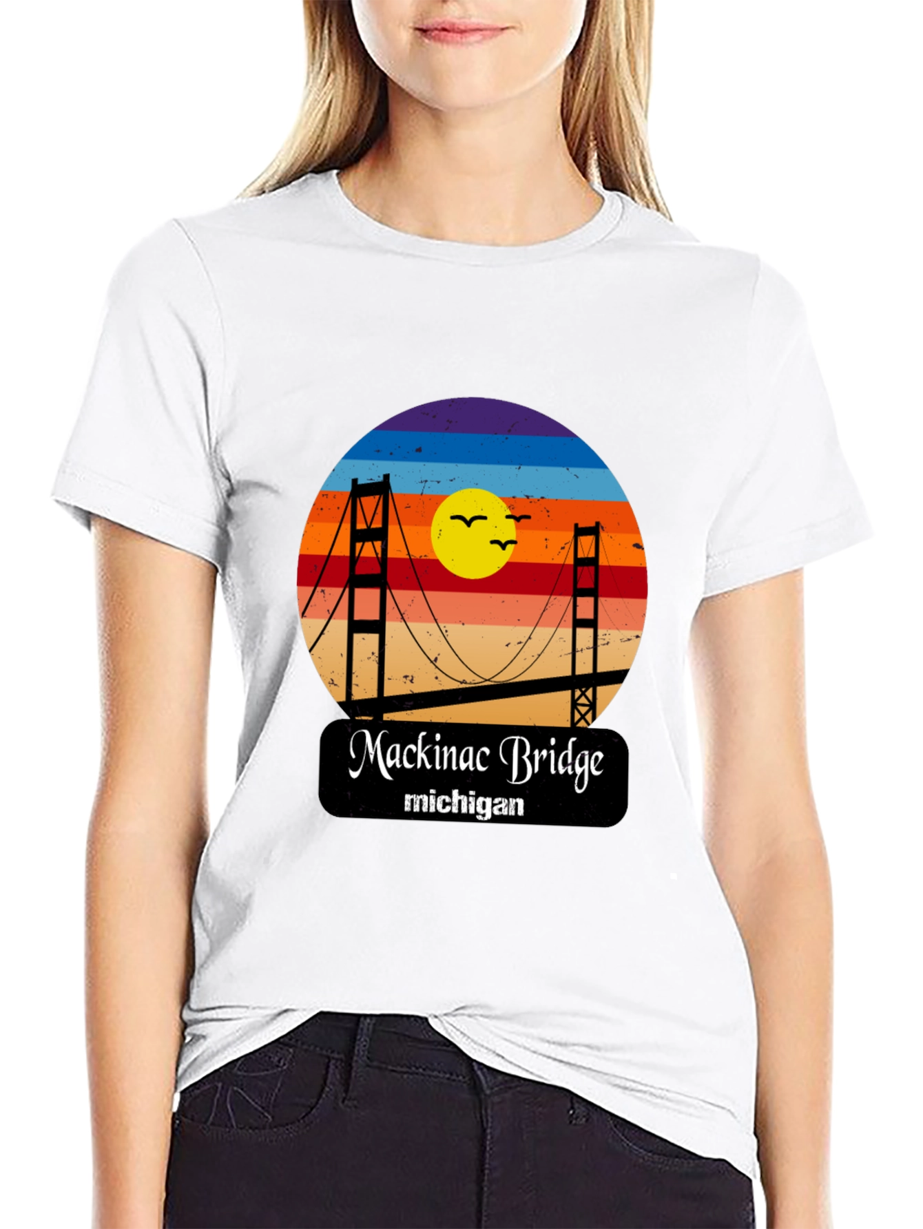 Mackinac Bridge Michigan Graphic T-Shirt