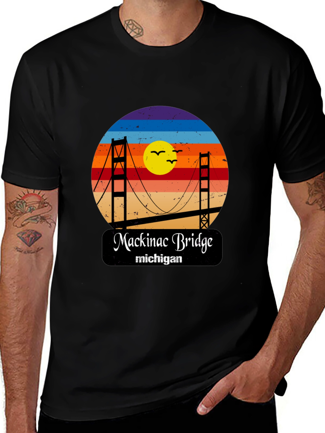 Mackinac Bridge Michigan Graphic T-Shirt