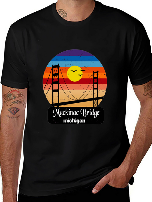 Mackinac Bridge Michigan Graphic T-Shirt