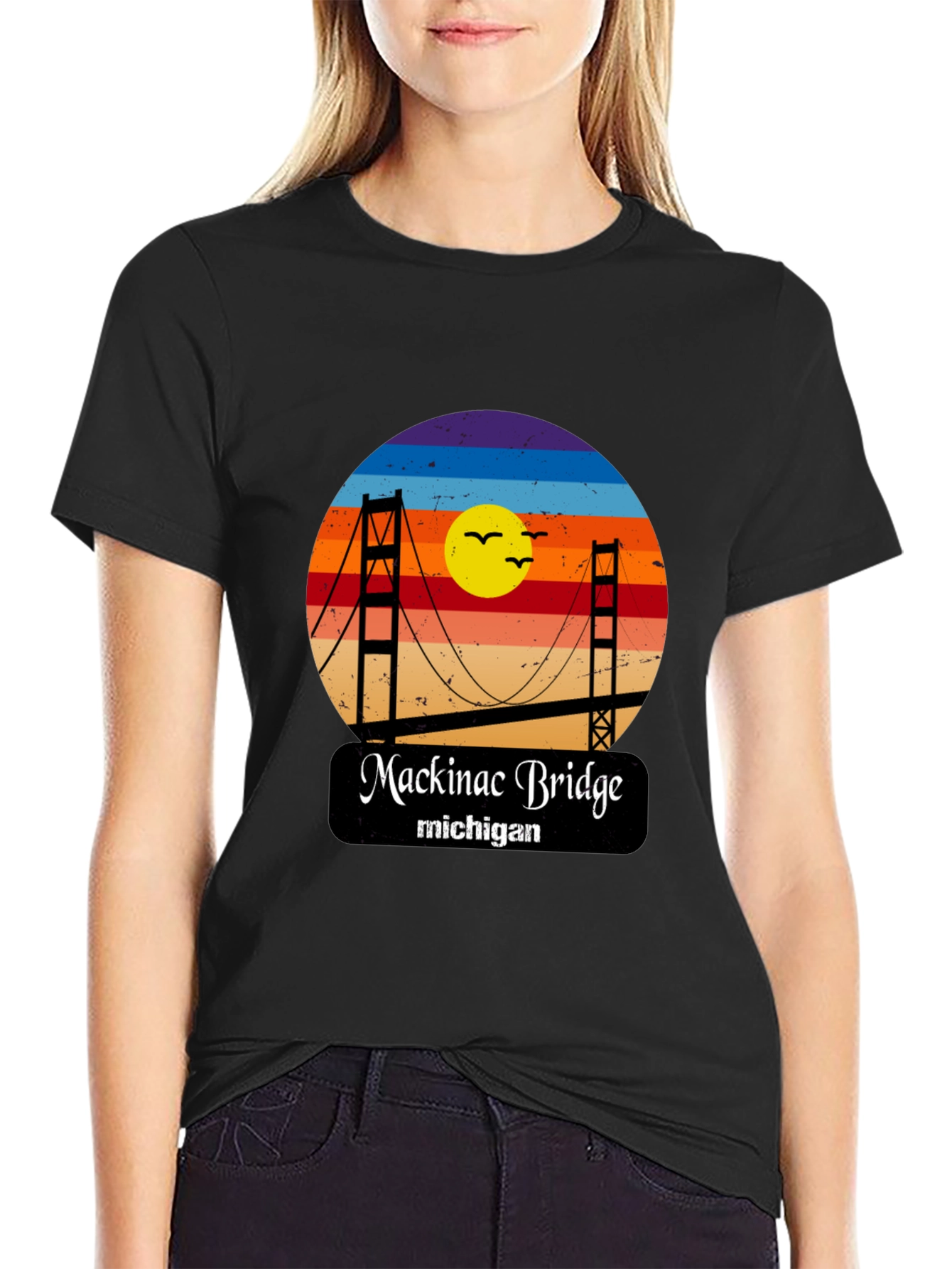 Mackinac Bridge Michigan Graphic T-Shirt