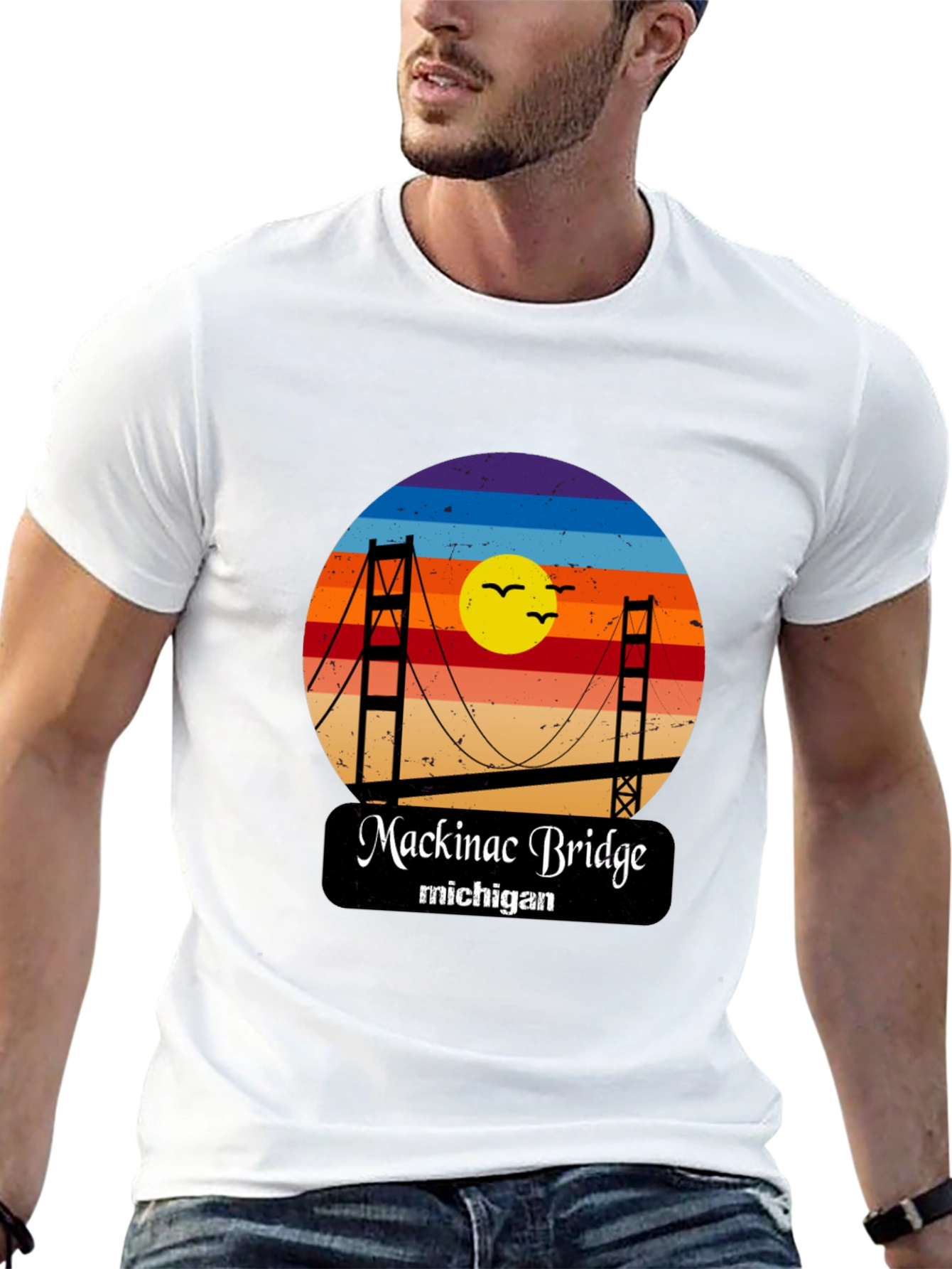 Mackinac Bridge Michigan Graphic T-Shirt