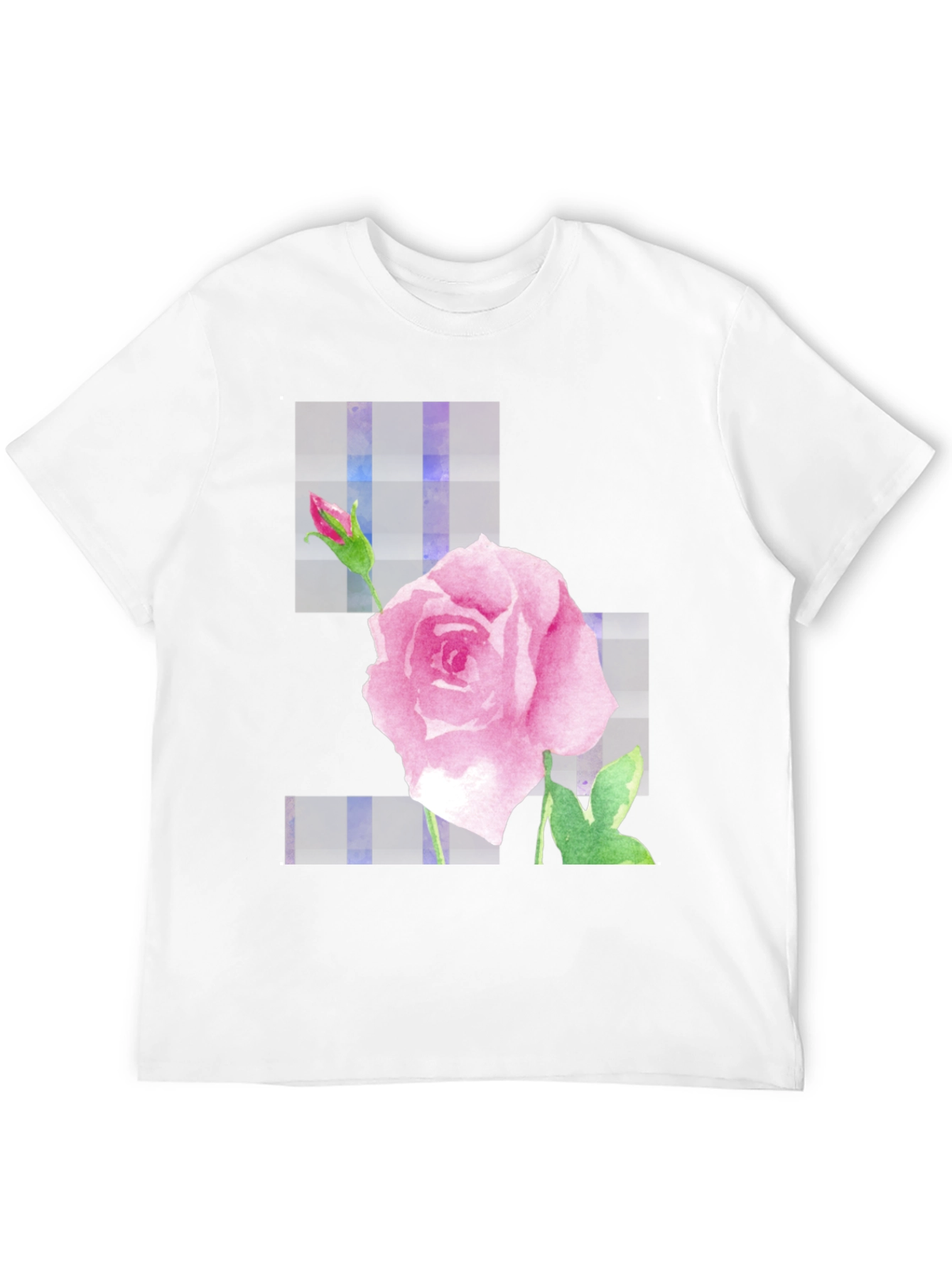 Pink Rose Graphic Black T-Shirt