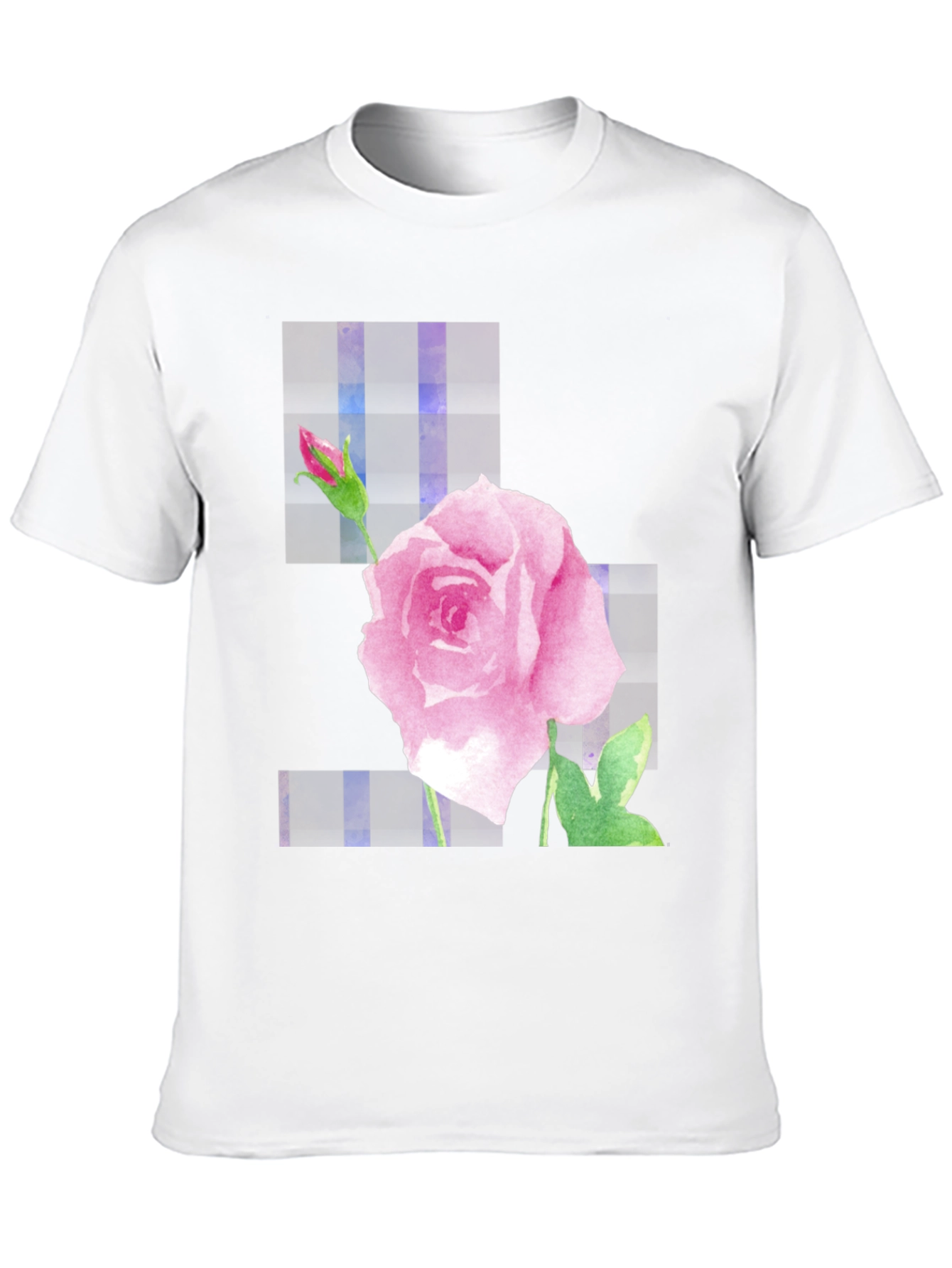 Pink Rose Graphic Black T-Shirt