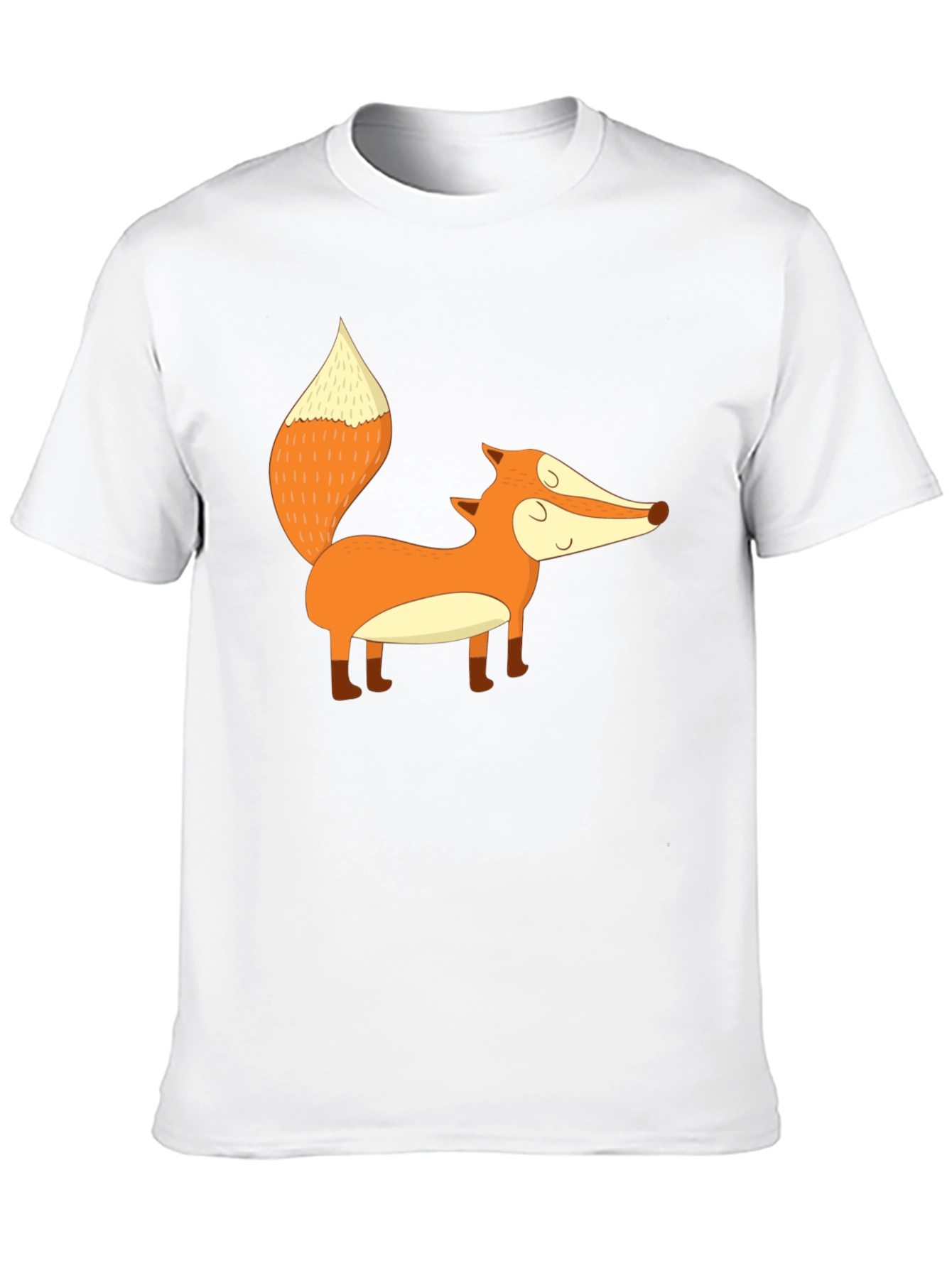 Cute Fox Graphic Black T-Shirt