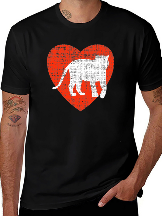 Cool Cat Heart Graphic T-Shirt