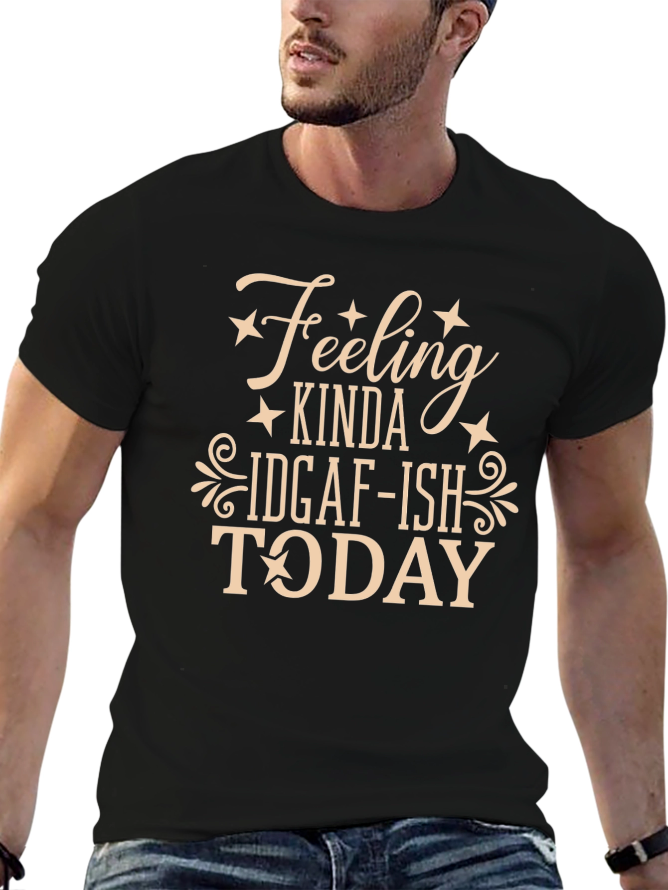 IDGAF-ISH Graphic Tee - Relaxed Fit Black T-Shirt