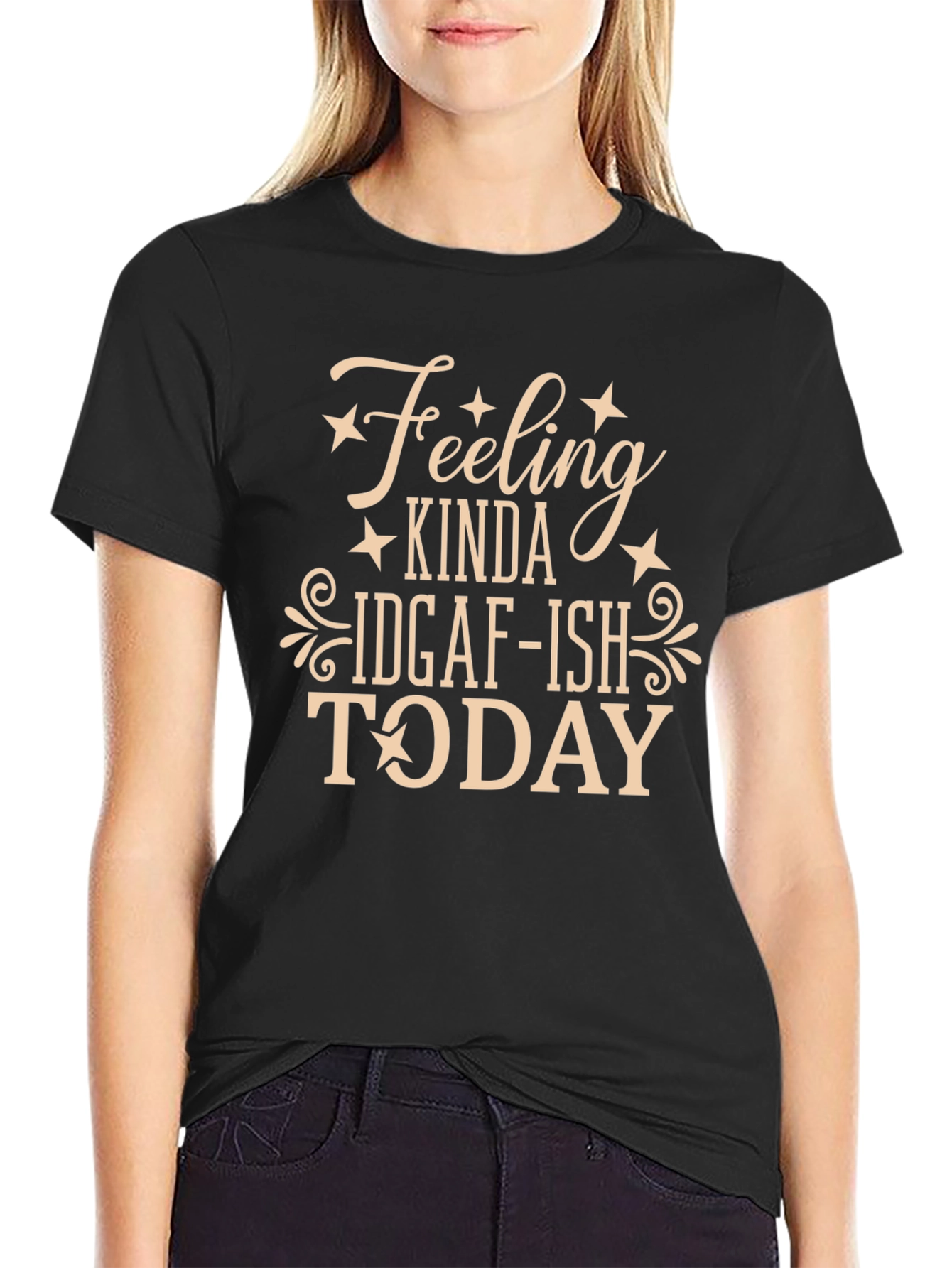 IDGAF-ISH Graphic Tee - Relaxed Fit Black T-Shirt