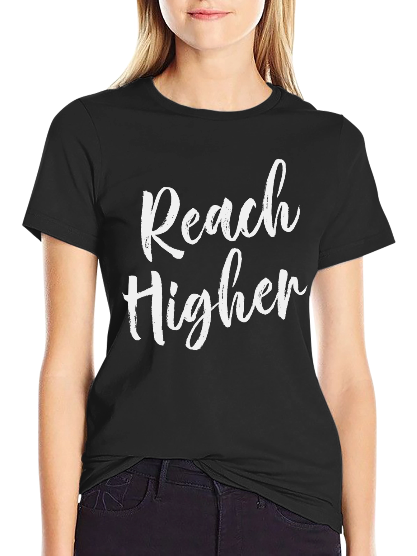 Reach Higher Black Graphic T-Shirt
