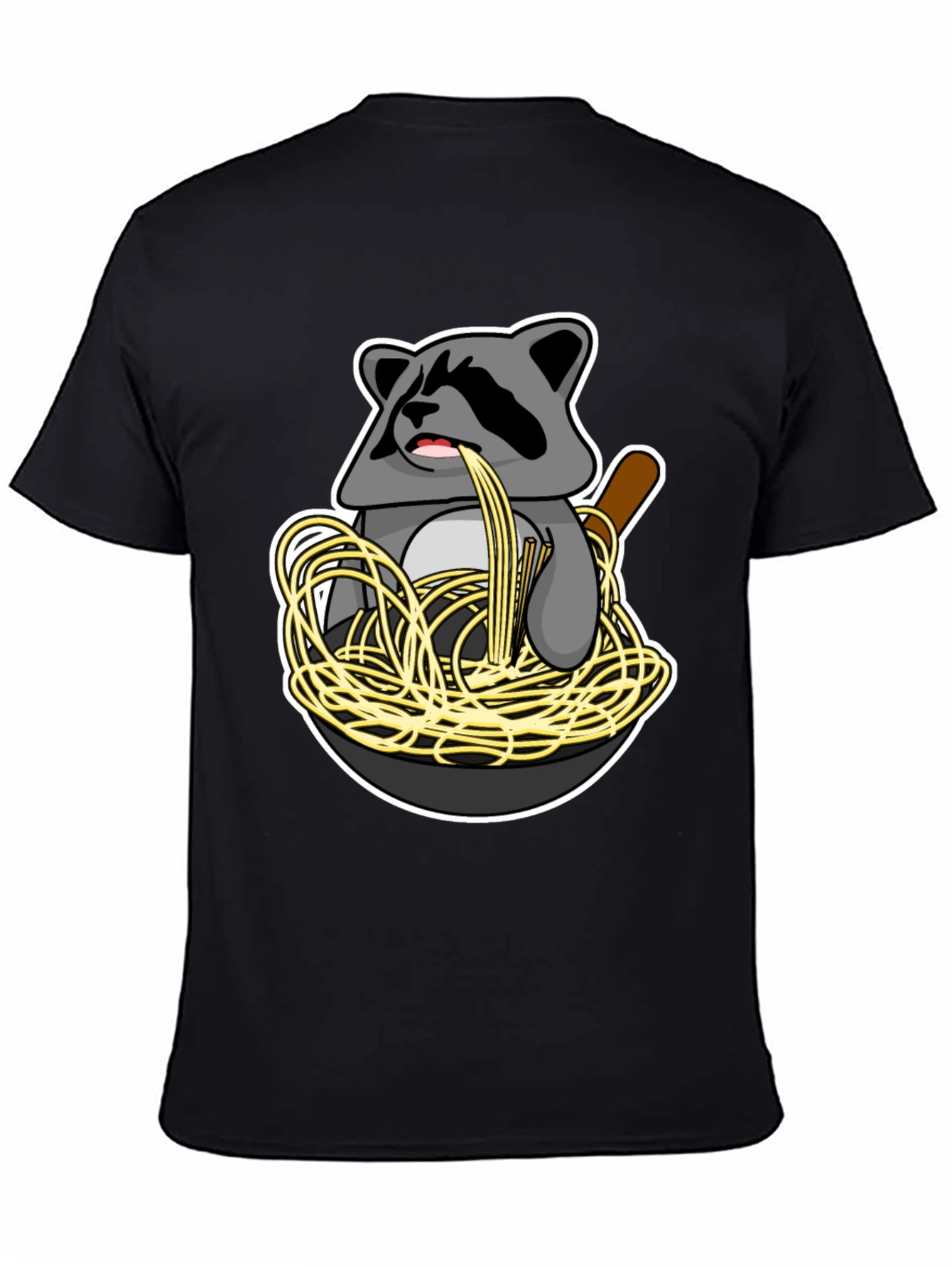 Raccoon Spaghetti Graphic T-Shirt - Funny Animal Tee
