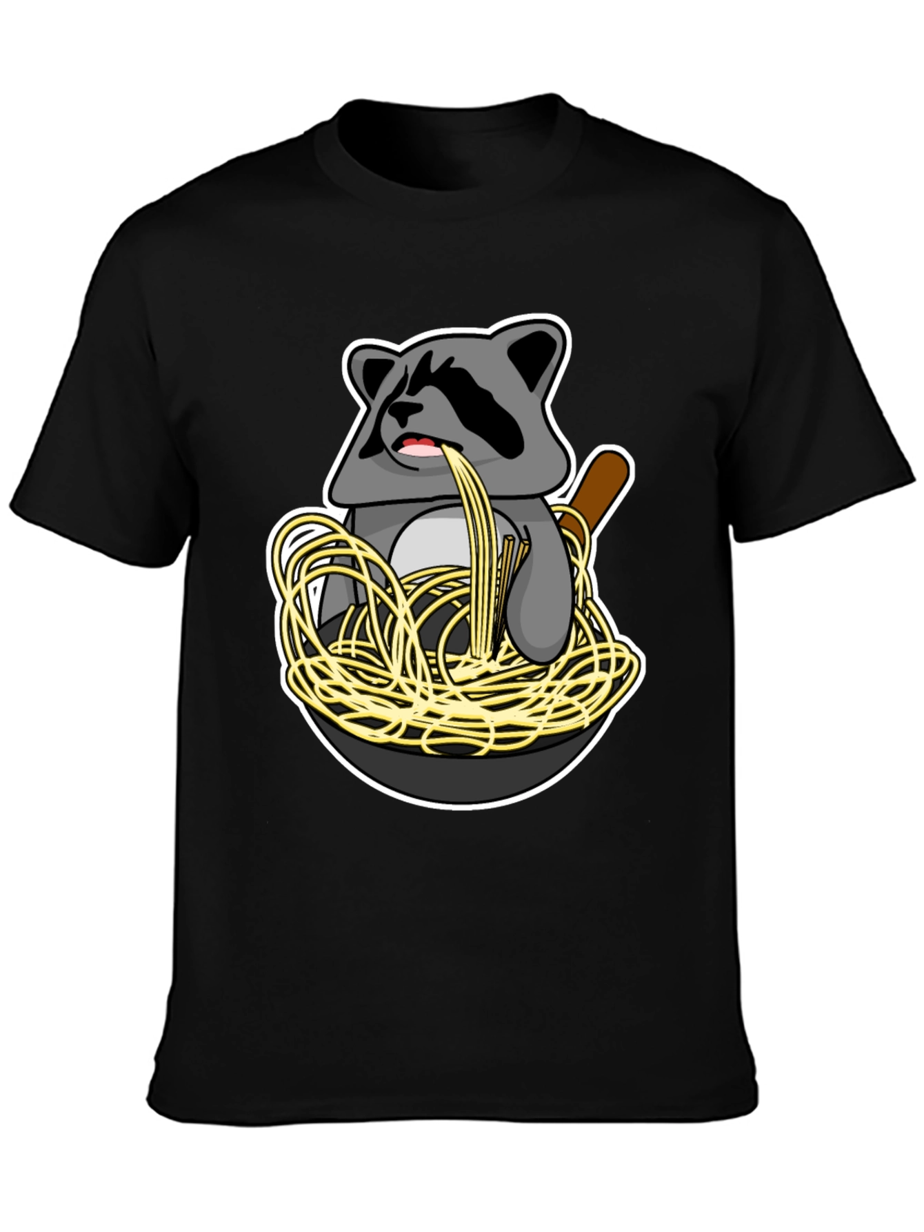 Raccoon Spaghetti Graphic T-Shirt - Funny Animal Tee