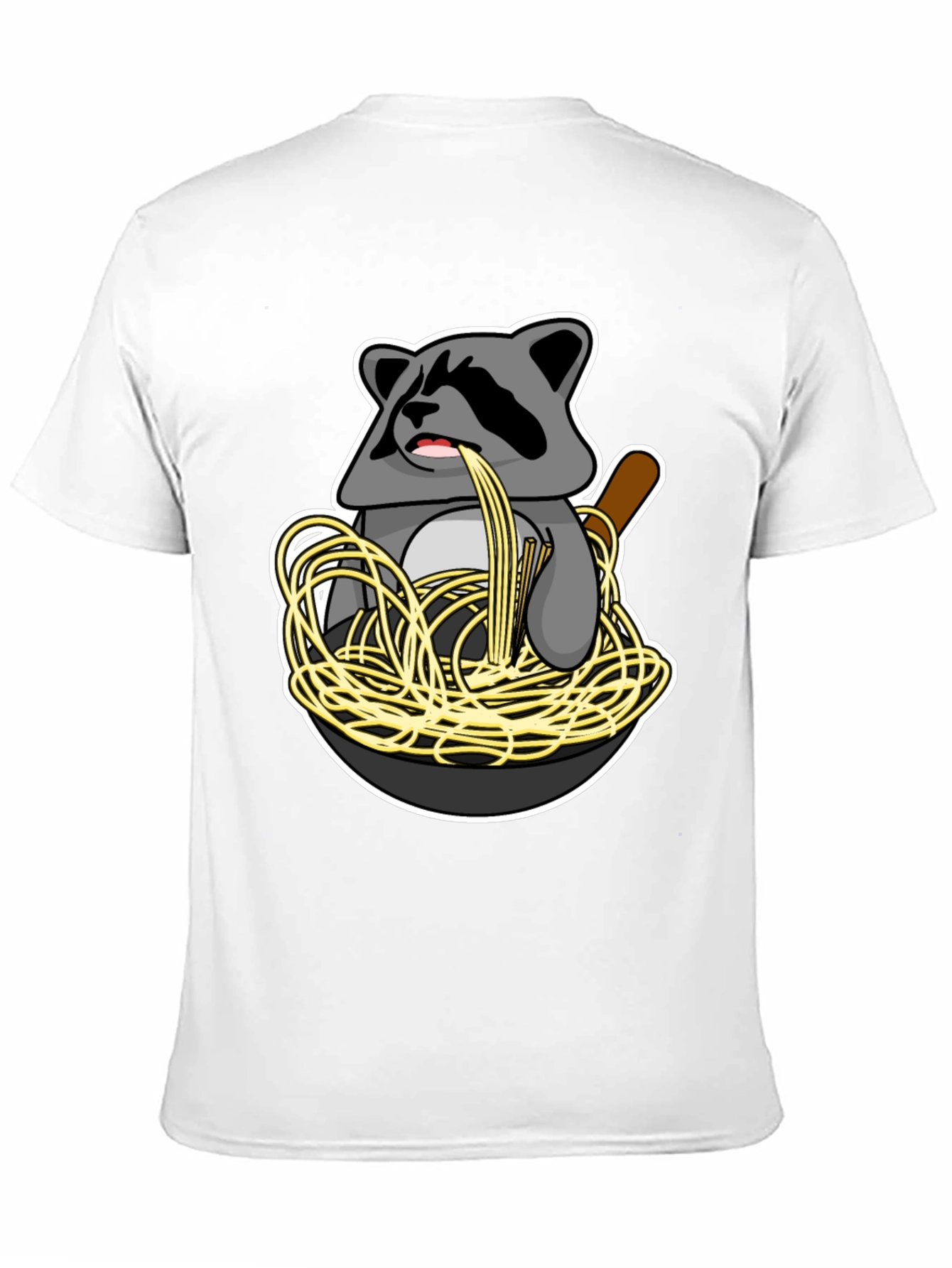 Raccoon Spaghetti Graphic T-Shirt - Funny Animal Tee