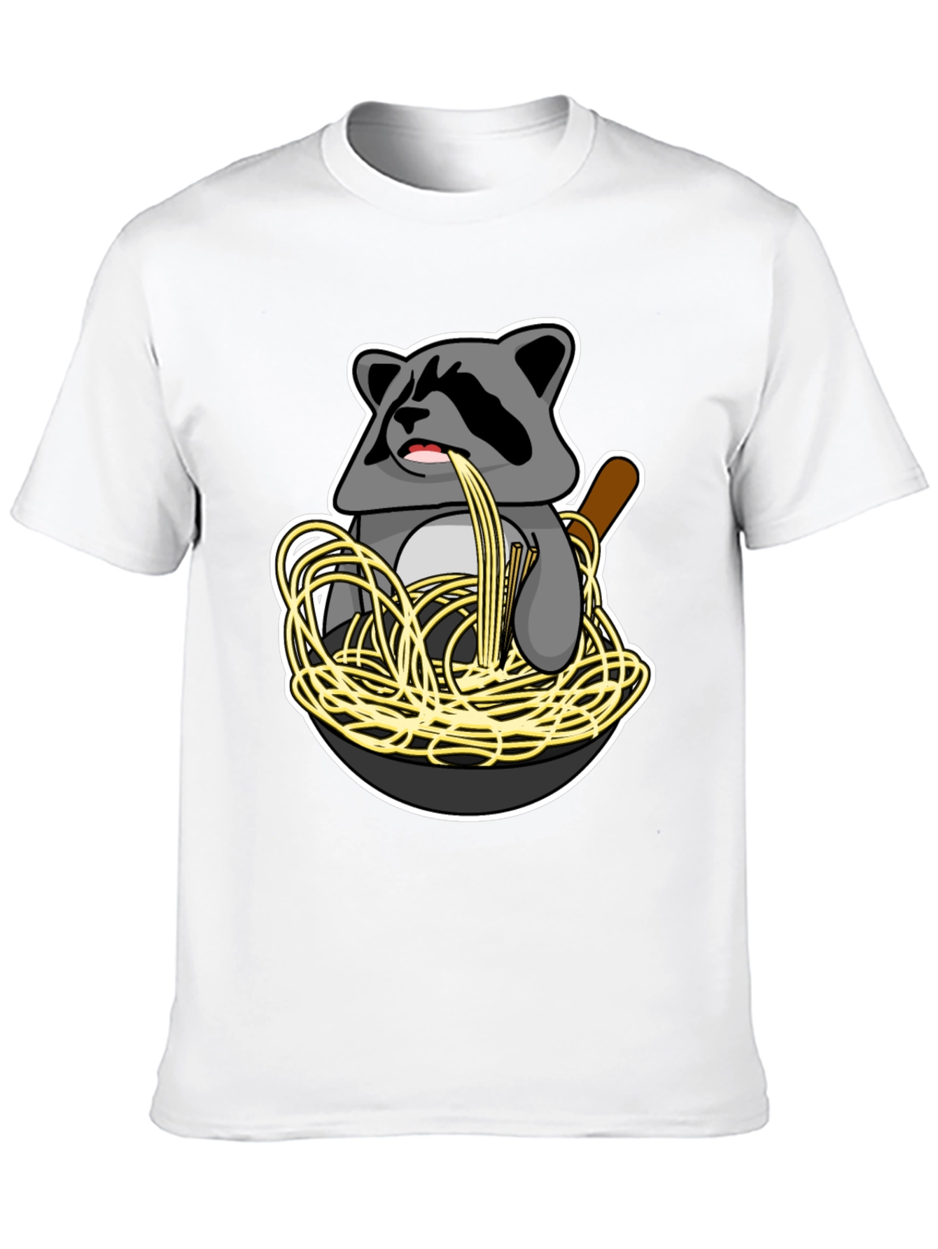 Raccoon Spaghetti Graphic T-Shirt - Funny Animal Tee