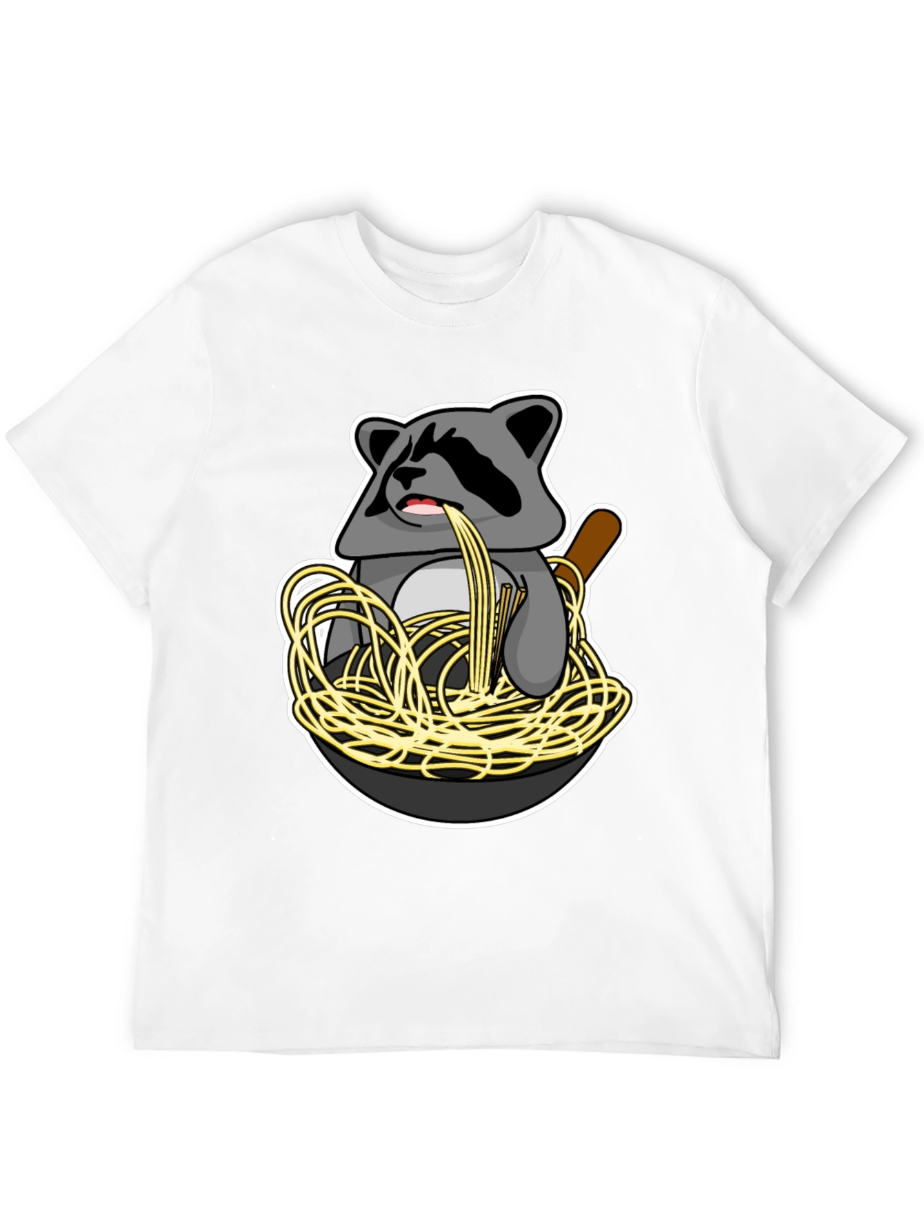 Raccoon Spaghetti Graphic T-Shirt - Funny Animal Tee