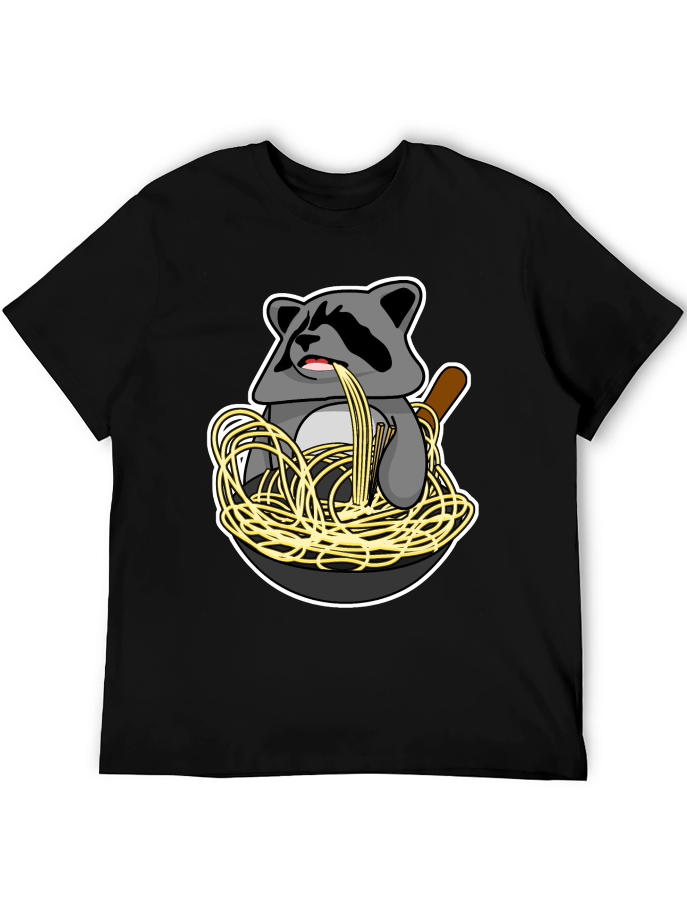 Raccoon Spaghetti Graphic T-Shirt - Funny Animal Tee