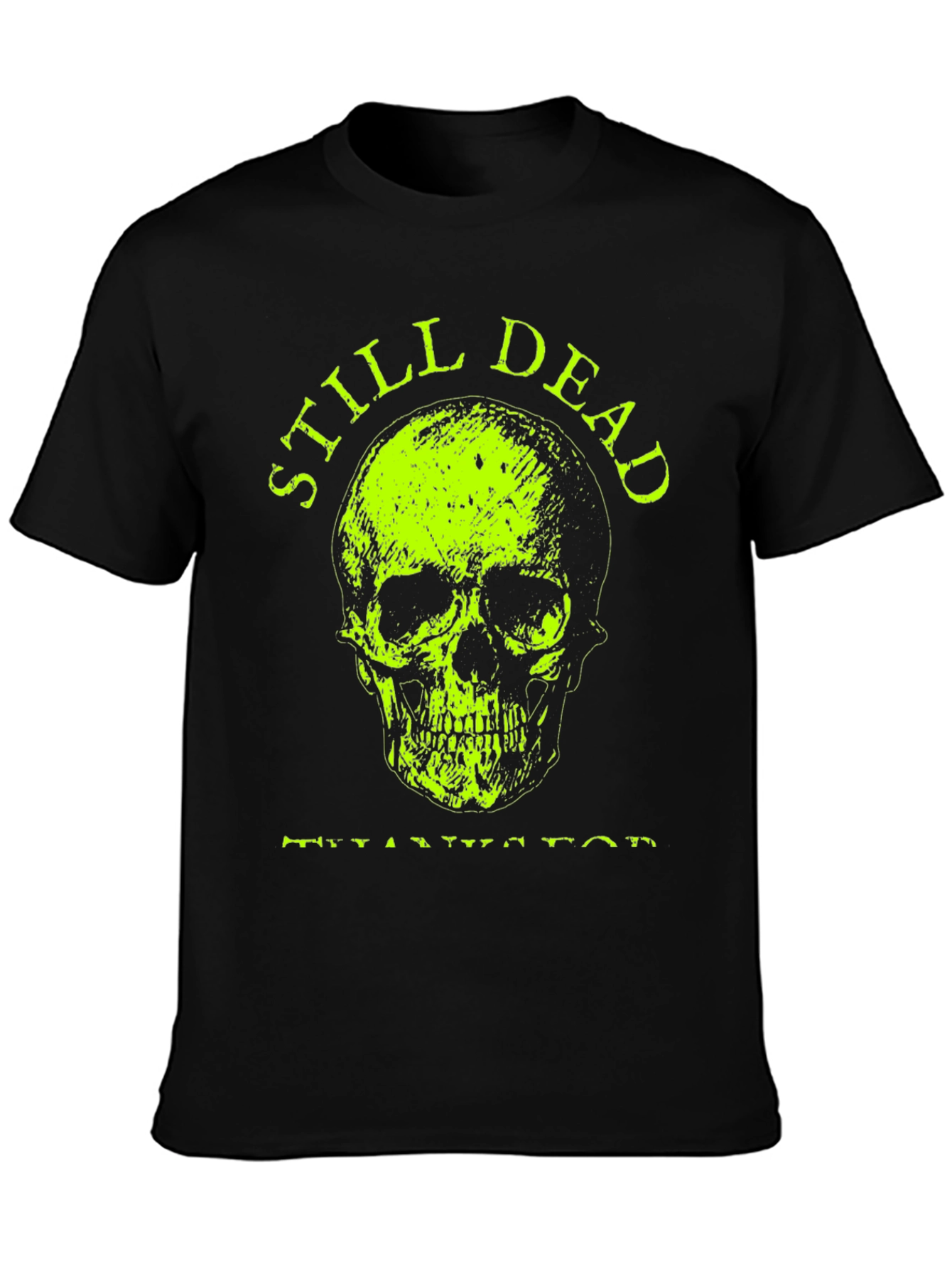 Still Dead Skull Graphic T-Shirt - Black