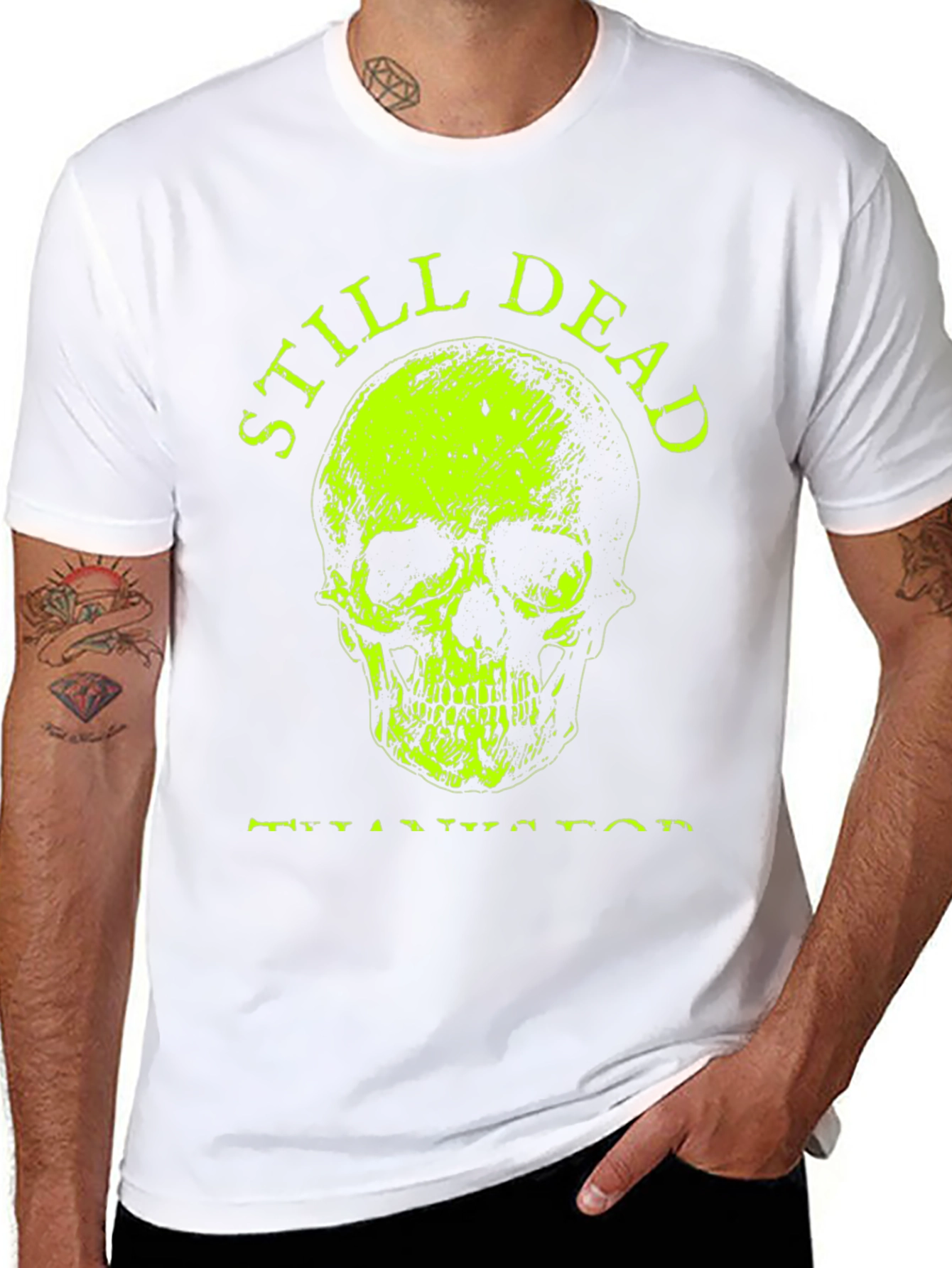 Still Dead Skull Graphic T-Shirt - Black