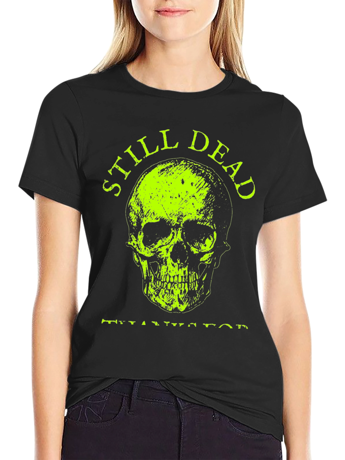 Still Dead Skull Graphic T-Shirt - Black