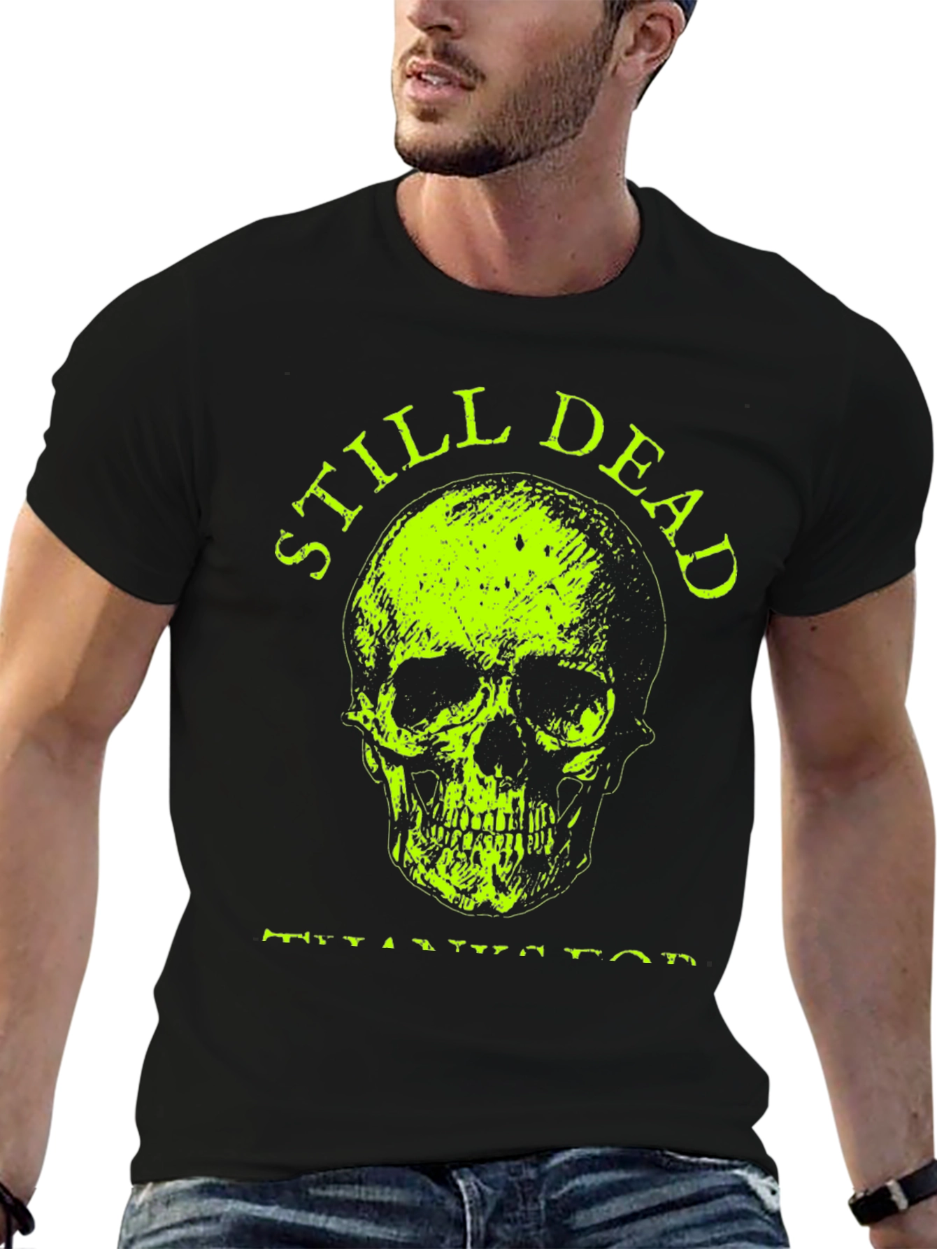 Still Dead Skull Graphic T-Shirt - Black