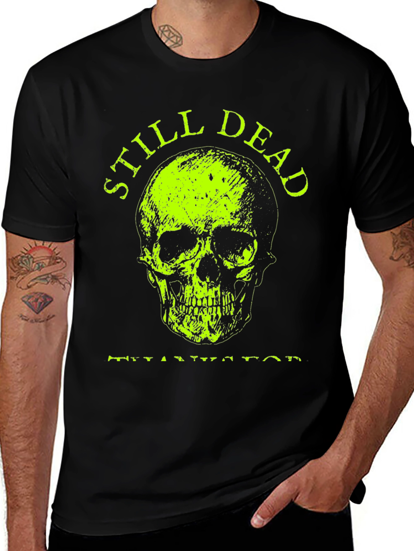 Still Dead Skull Graphic T-Shirt - Black