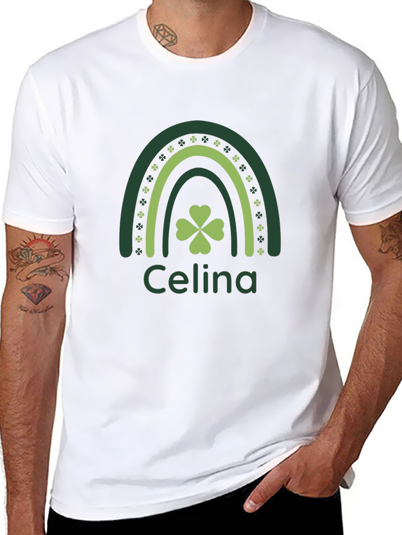 Personalized Celina St. Patricks Day Rainbow T-Shirt