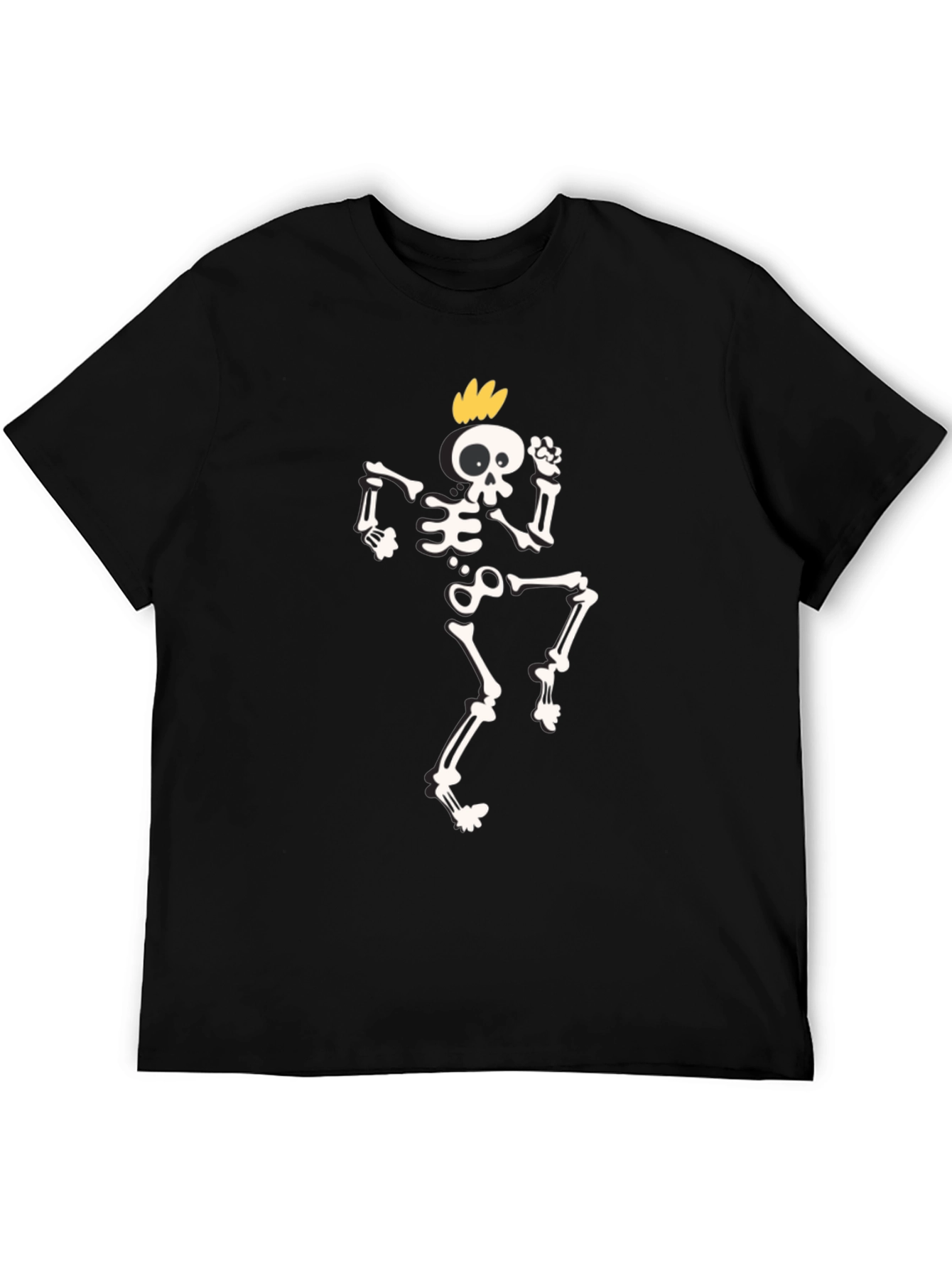 Funky Skeleton Graphic T-Shirt - Black