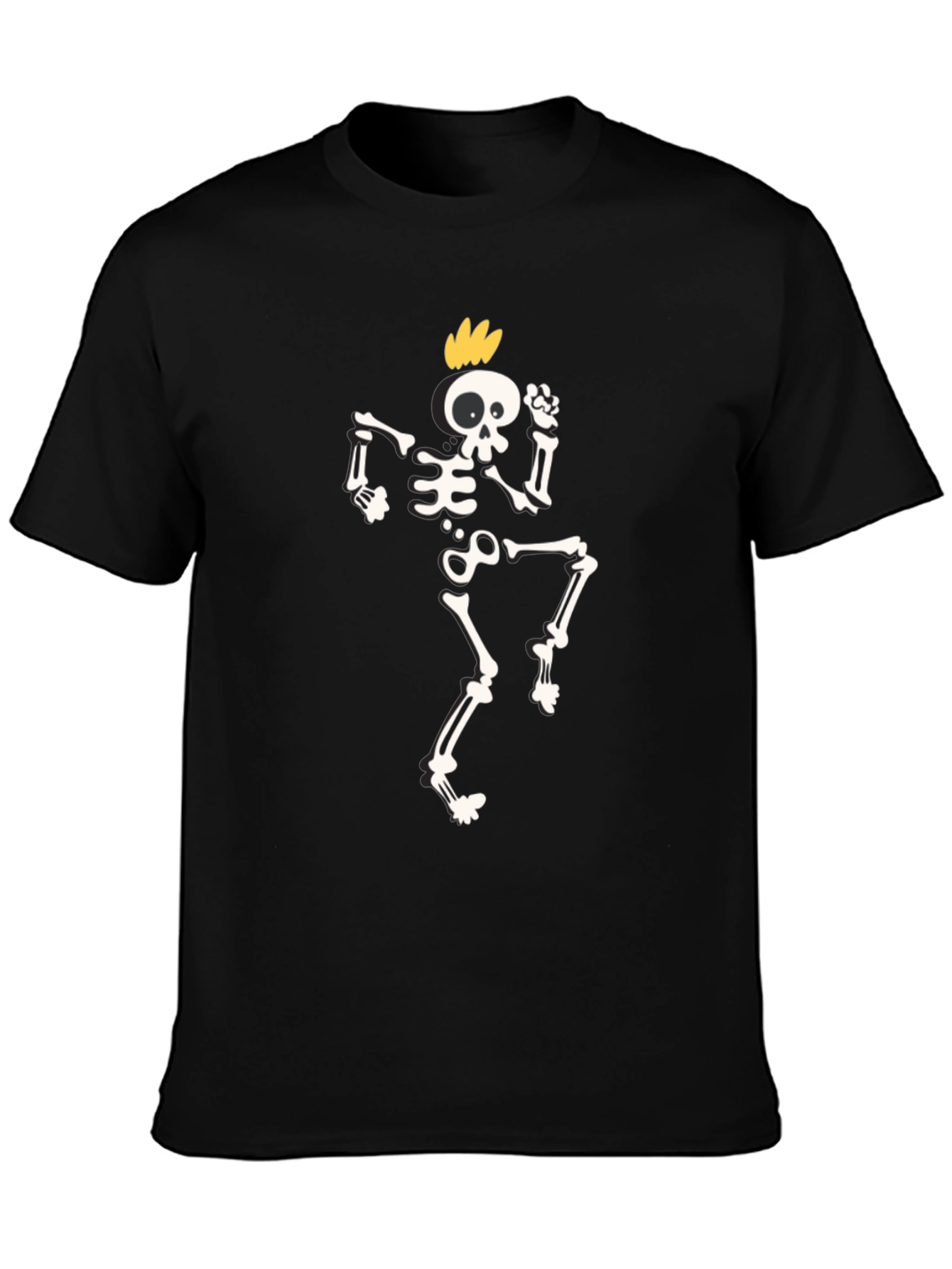 Funky Skeleton Graphic T-Shirt - Black