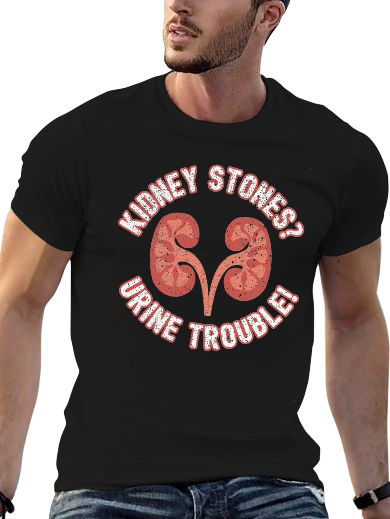 Kidney Stone Humor Graphic Tee - Black