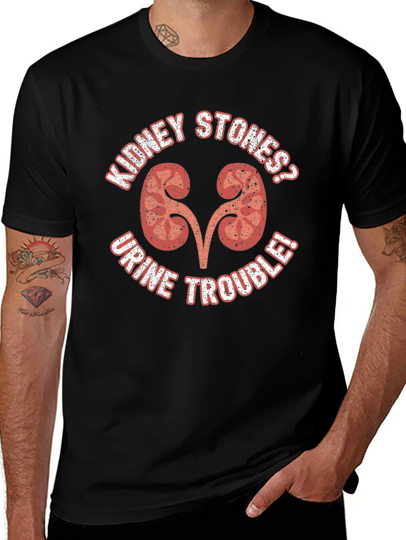 Kidney Stone Humor Graphic Tee - Black