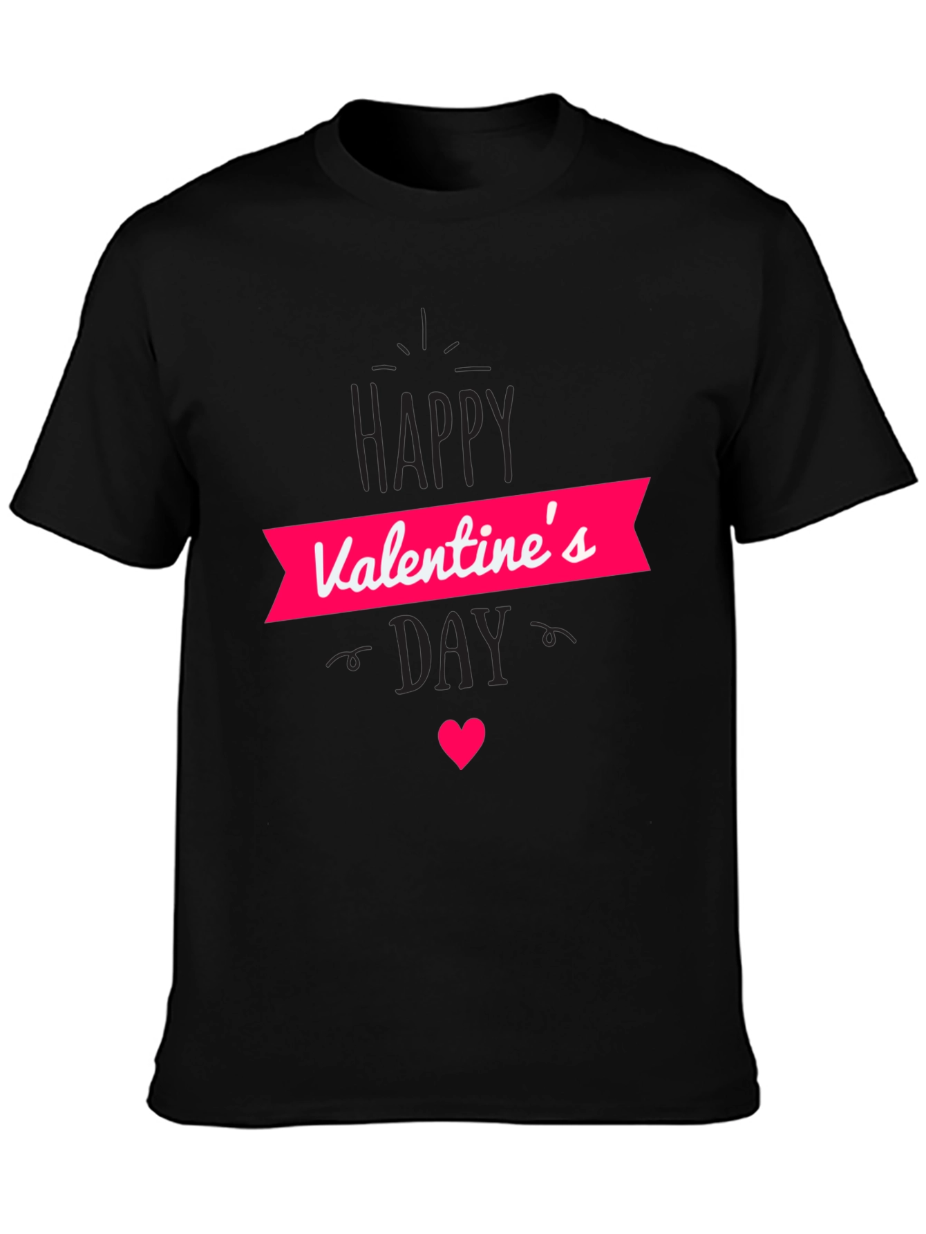Valentines Day Graphic Tee - Black