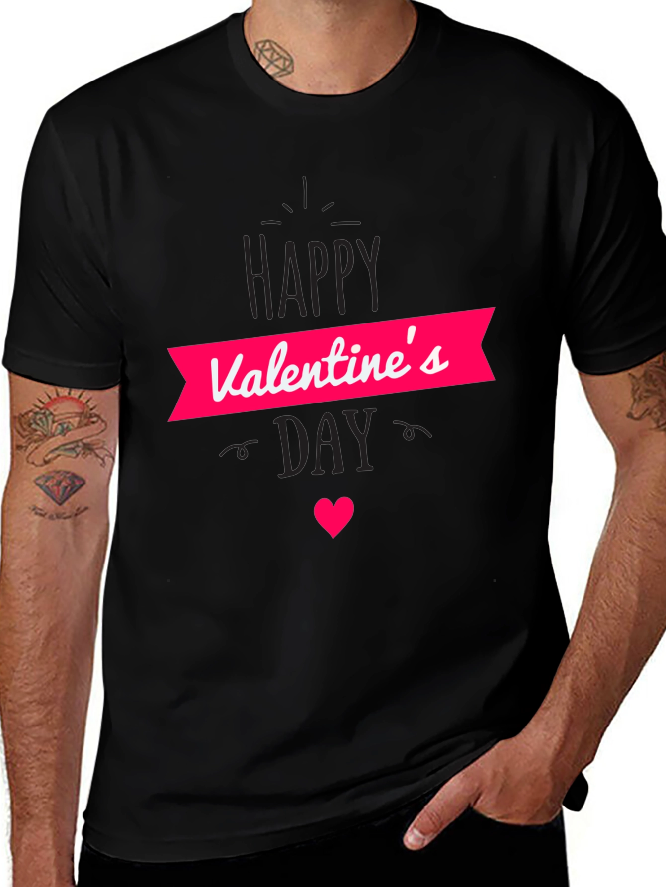 Valentines Day Graphic Tee - Black