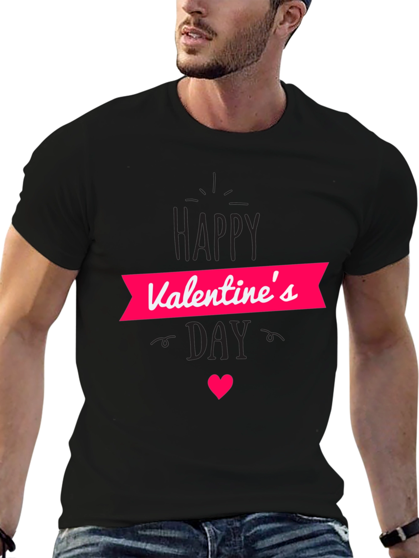 Valentines Day Graphic Tee - Black