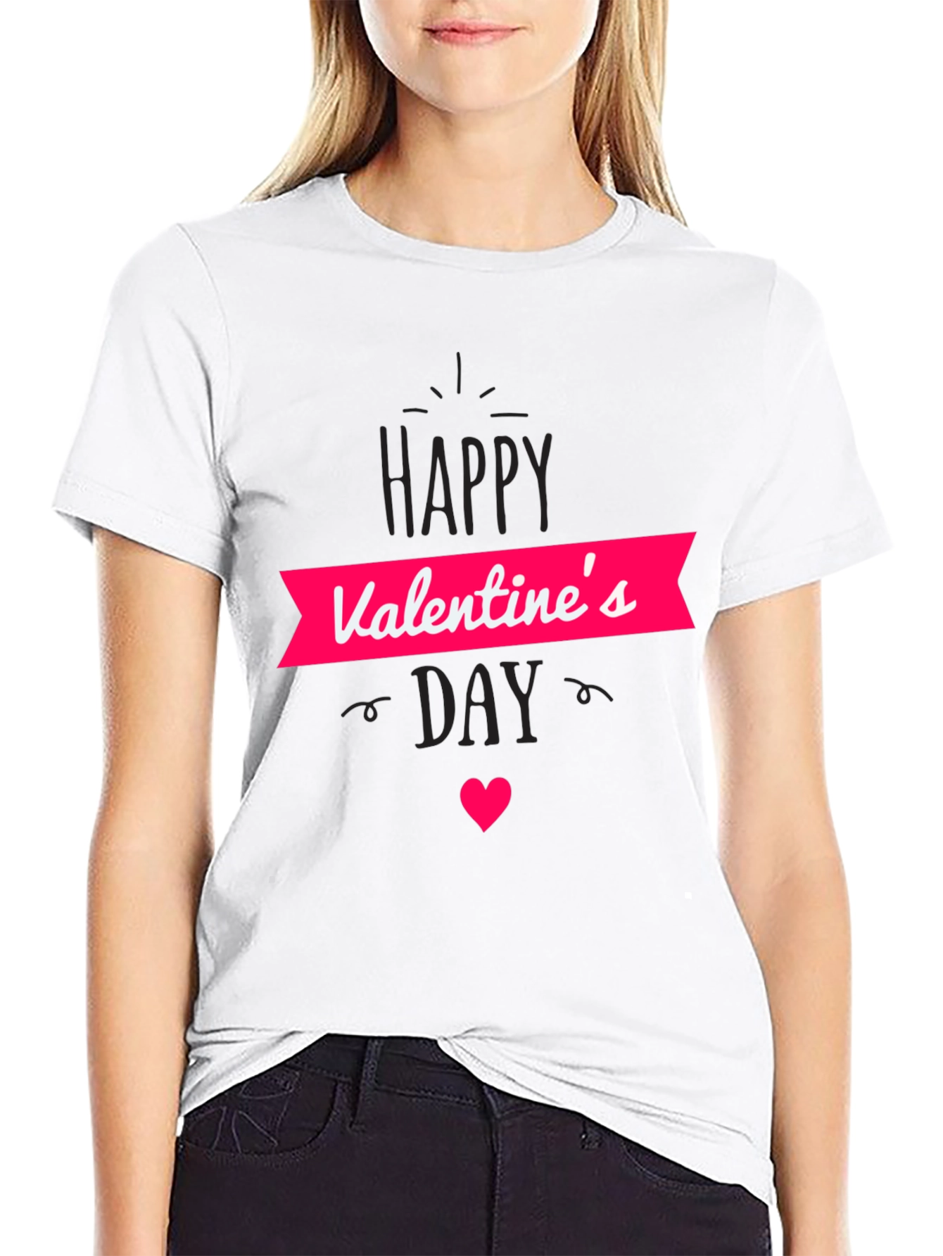Valentines Day Graphic Tee - Black