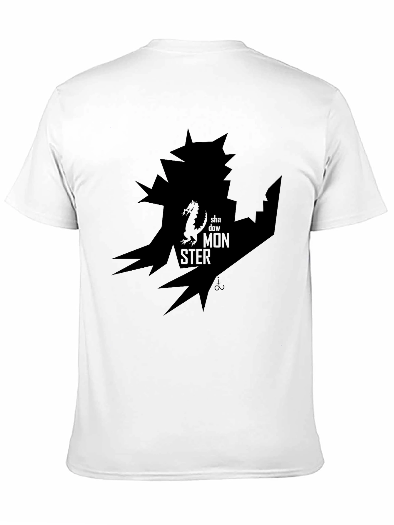 Shadow Monster Graphic Print Black T-Shirt